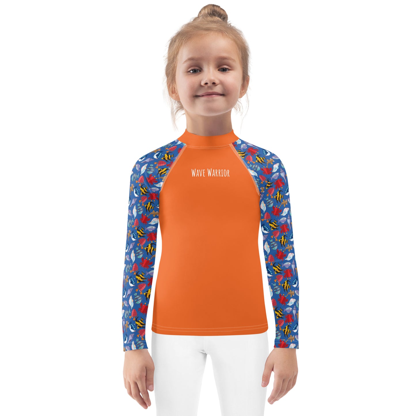 Kids Rash Guard - Wave Warrior, Orange