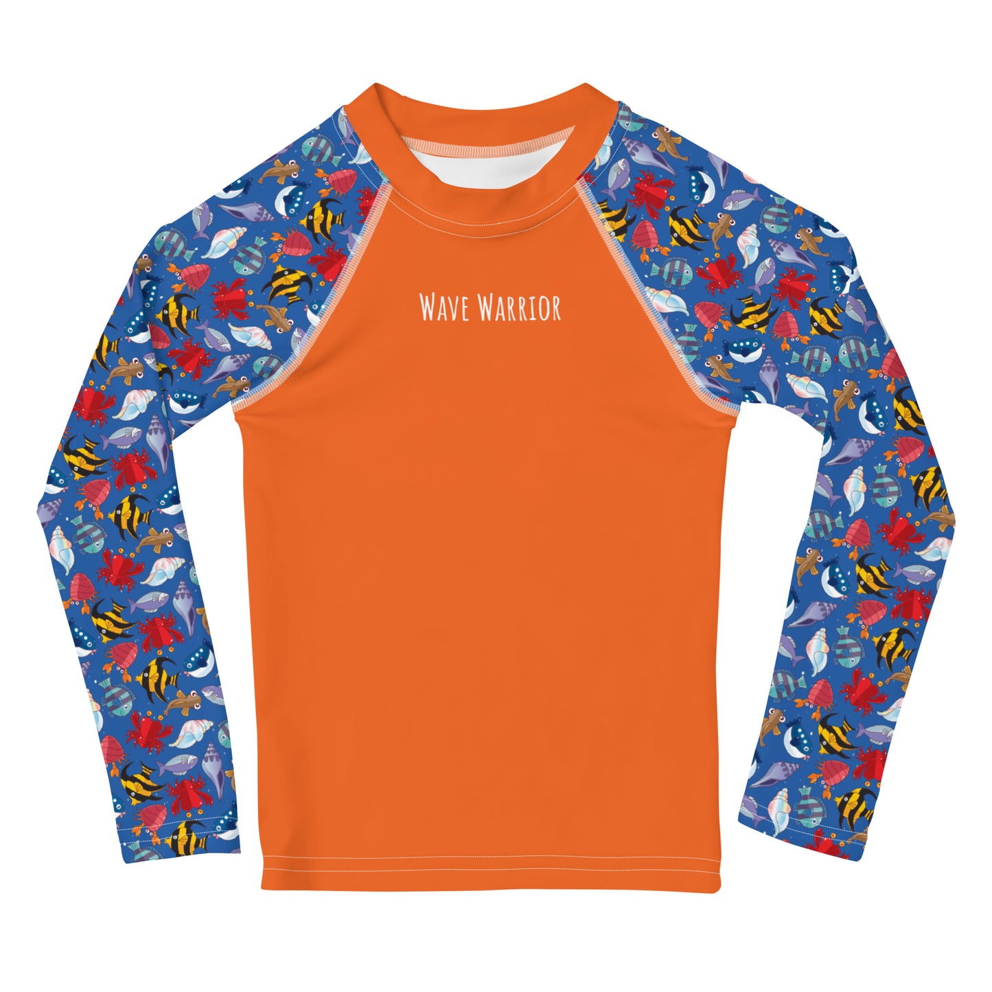 Kids Rash Guard - Wave Warrior, Orange