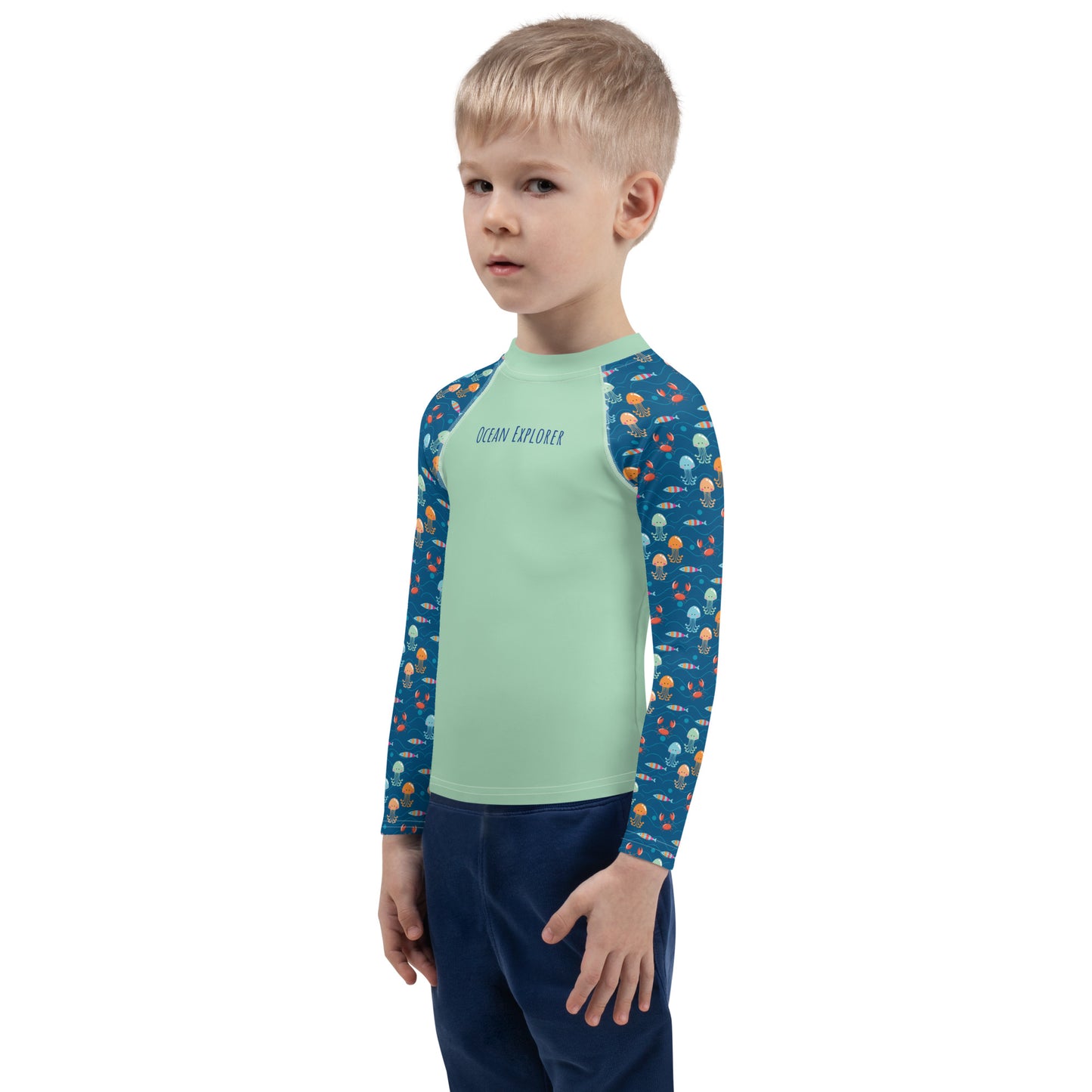 Kids Rash Guard - Ocean Explorer, Green