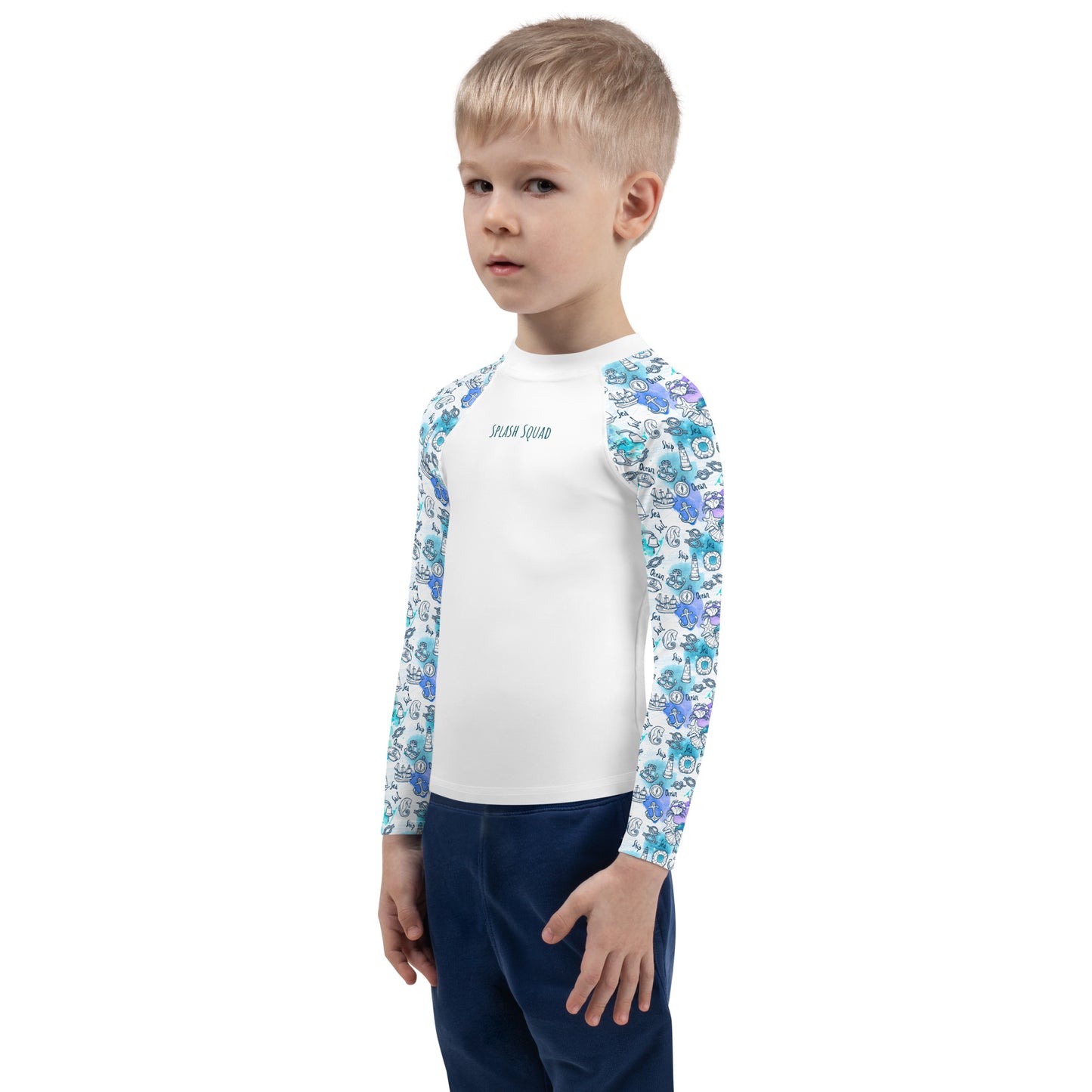 Kids Rash Guard - Splash Squad, White