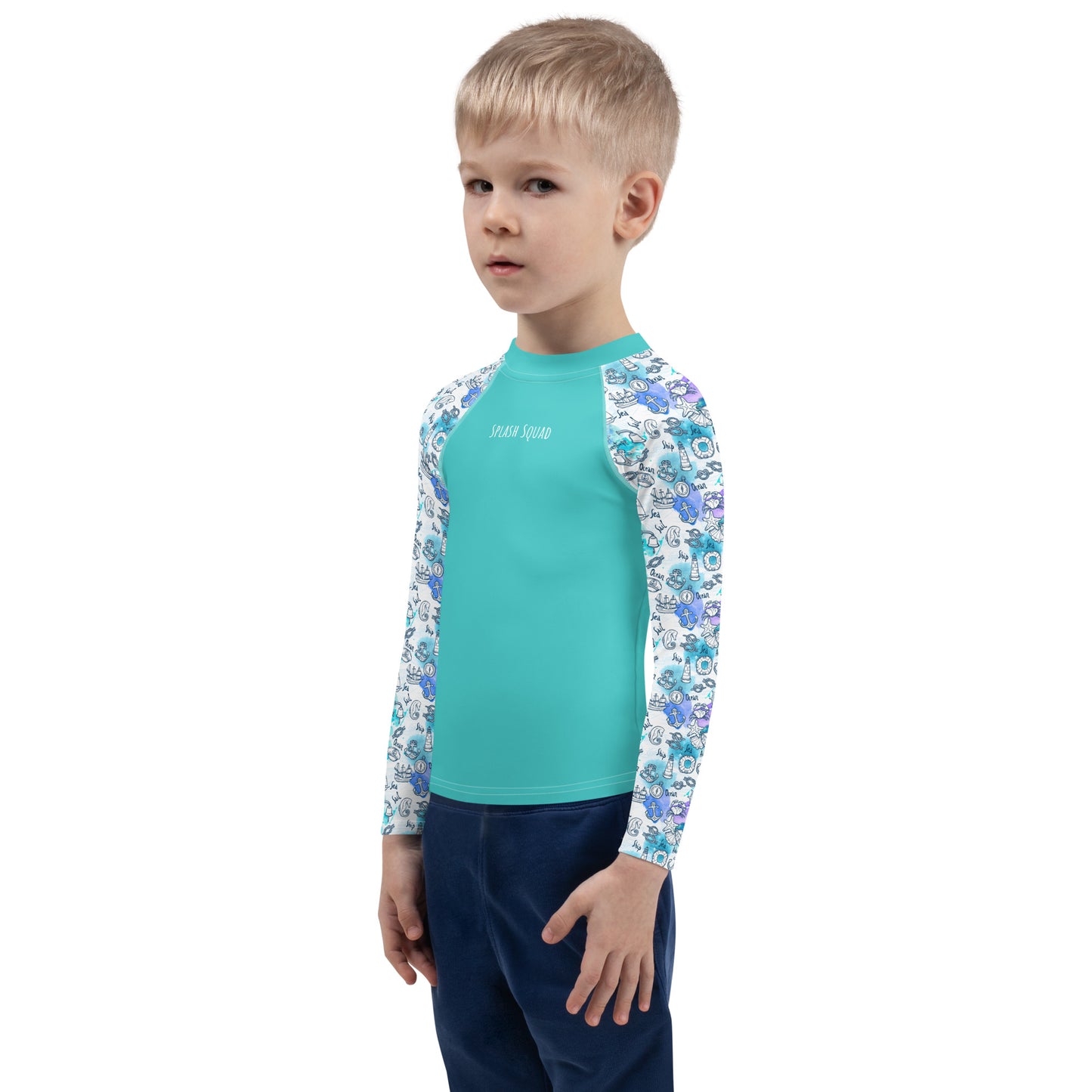 Kids Rash Guard - Splash Squad, Seafoam Green