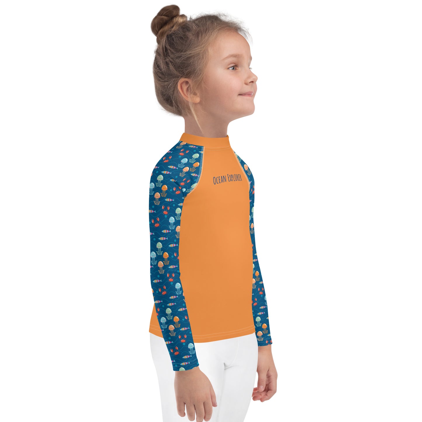 Kids Rash Guard - Ocean Explorer, Orange