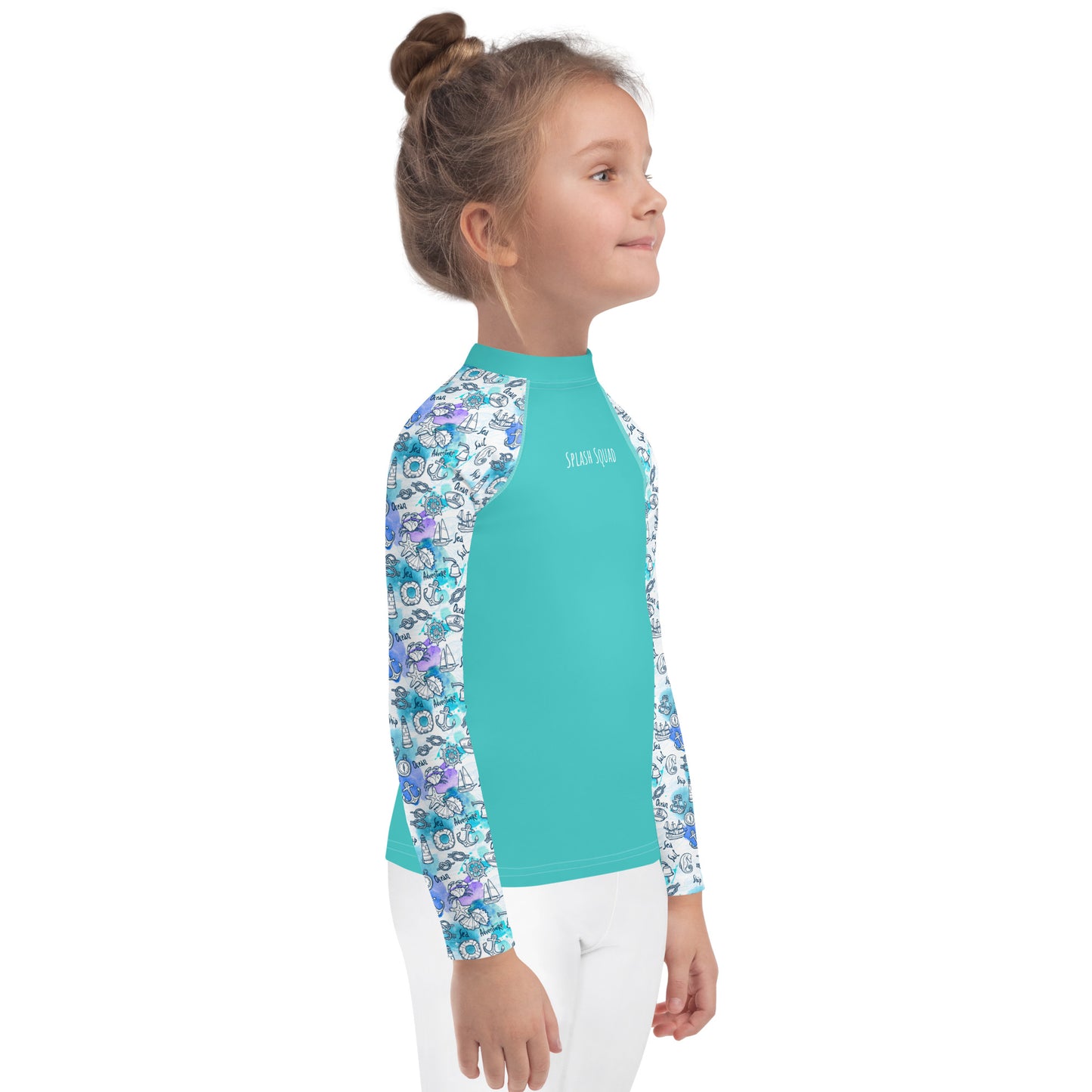 Kids Rash Guard - Splash Squad, Seafoam Green