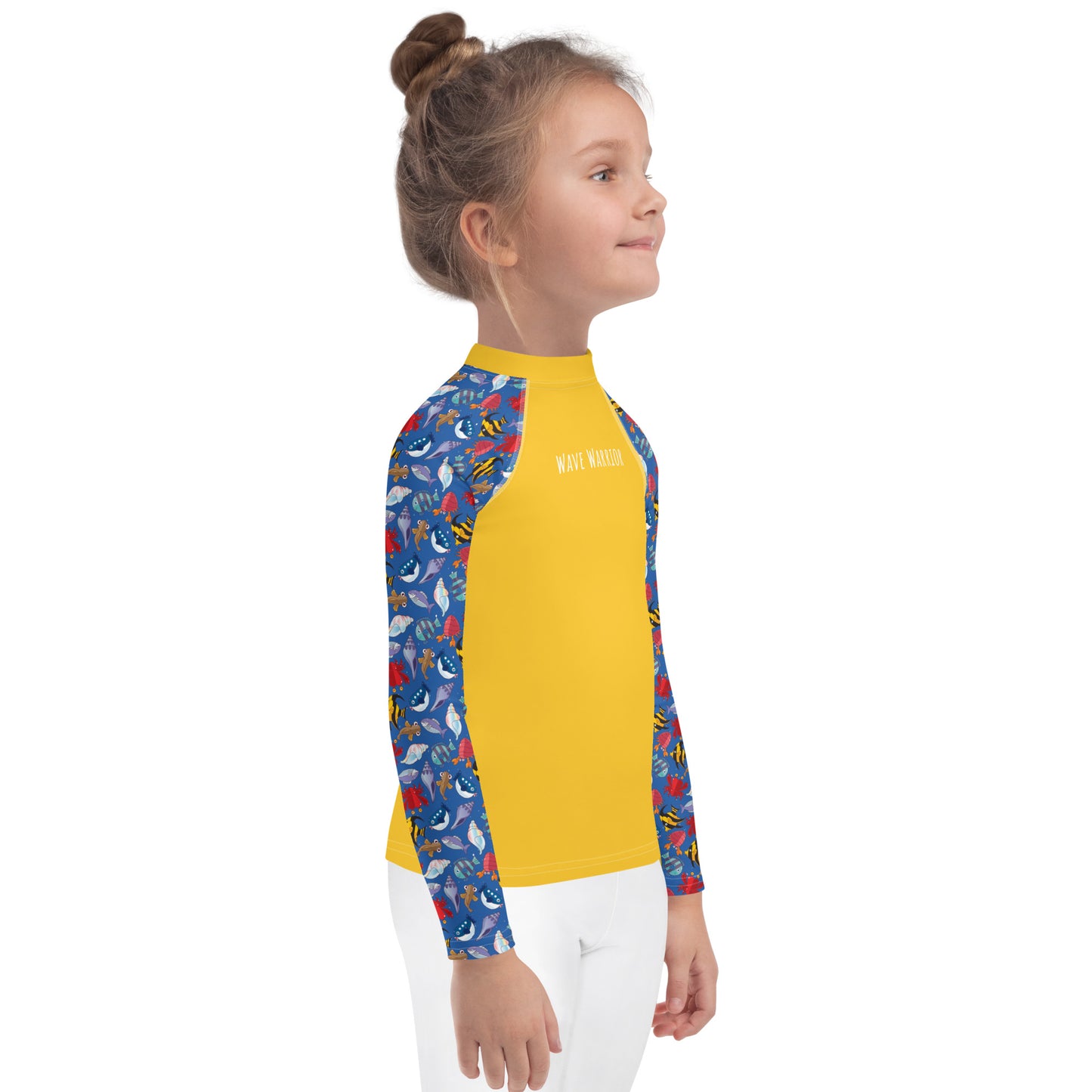 Kids Rash Guard - Wave Warrior, Yellow