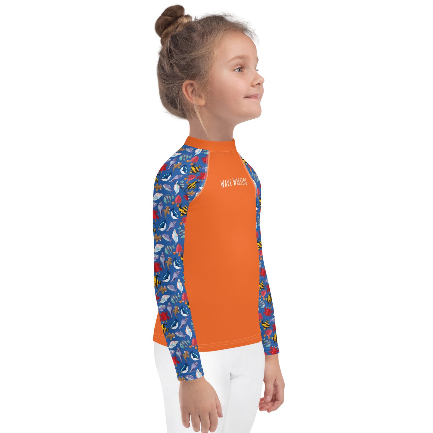 Kids Rash Guard - Wave Warrior, Orange