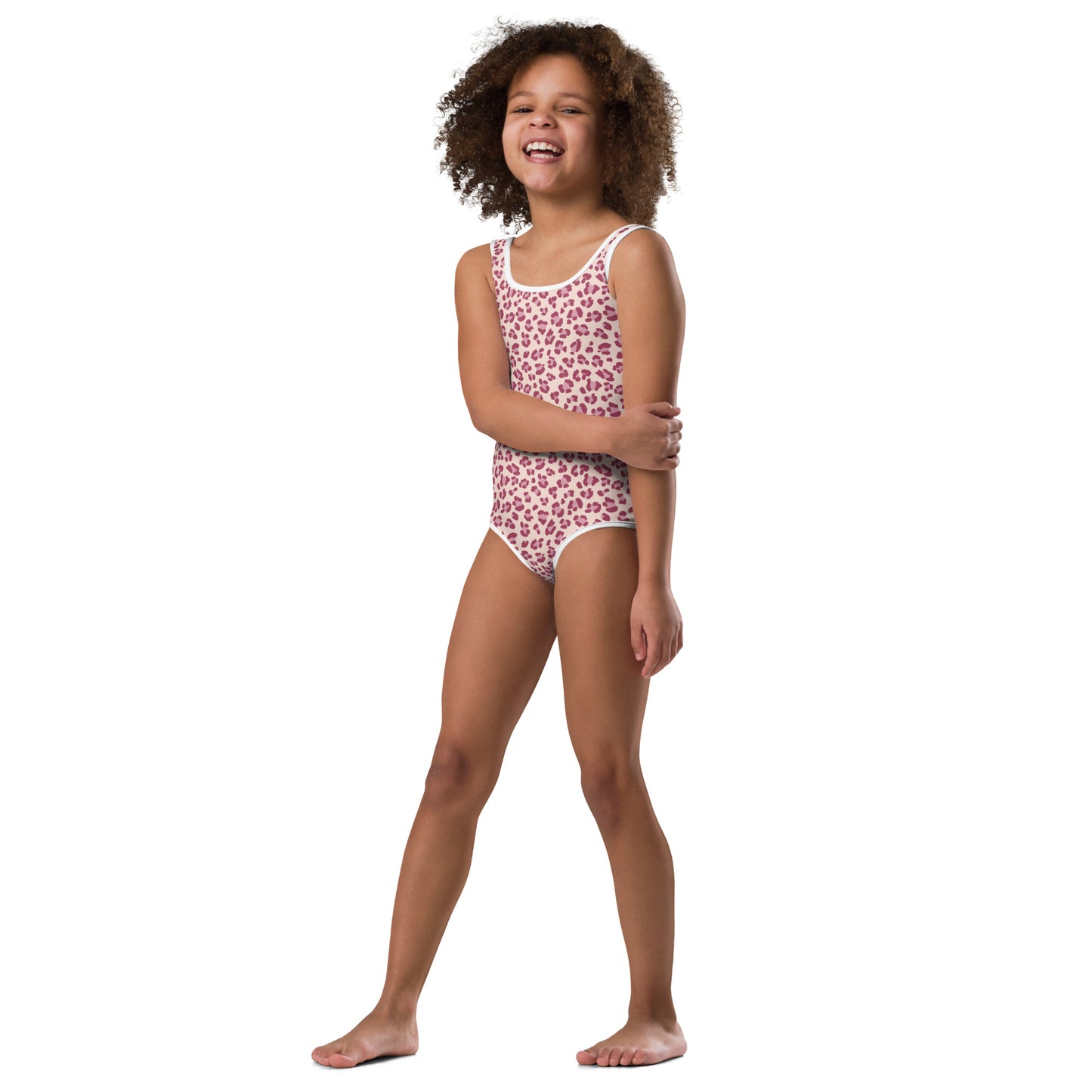 Kids Swimsuit - Pink Leopard Print