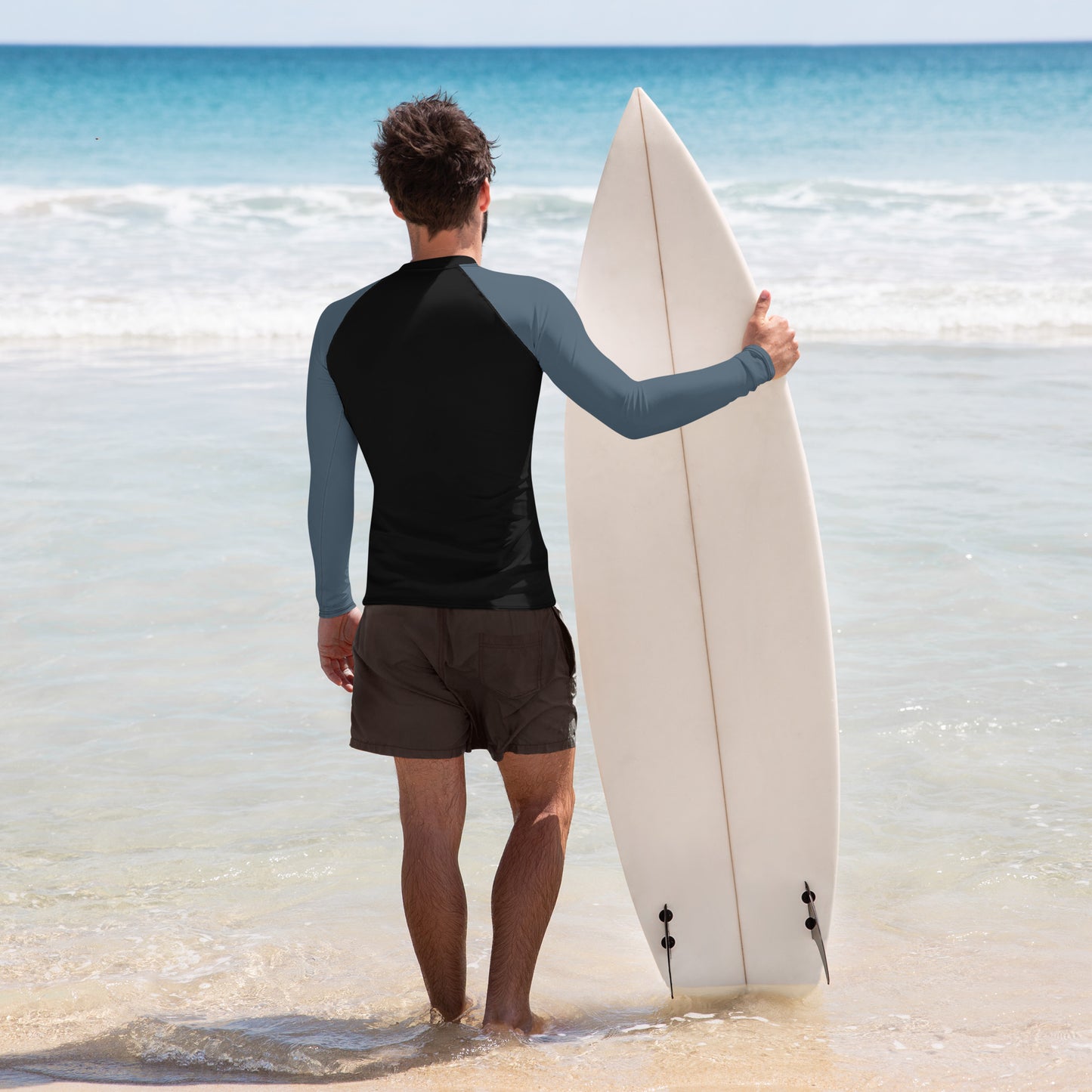 Men's Rash Guard - Black with Grey Sleeves