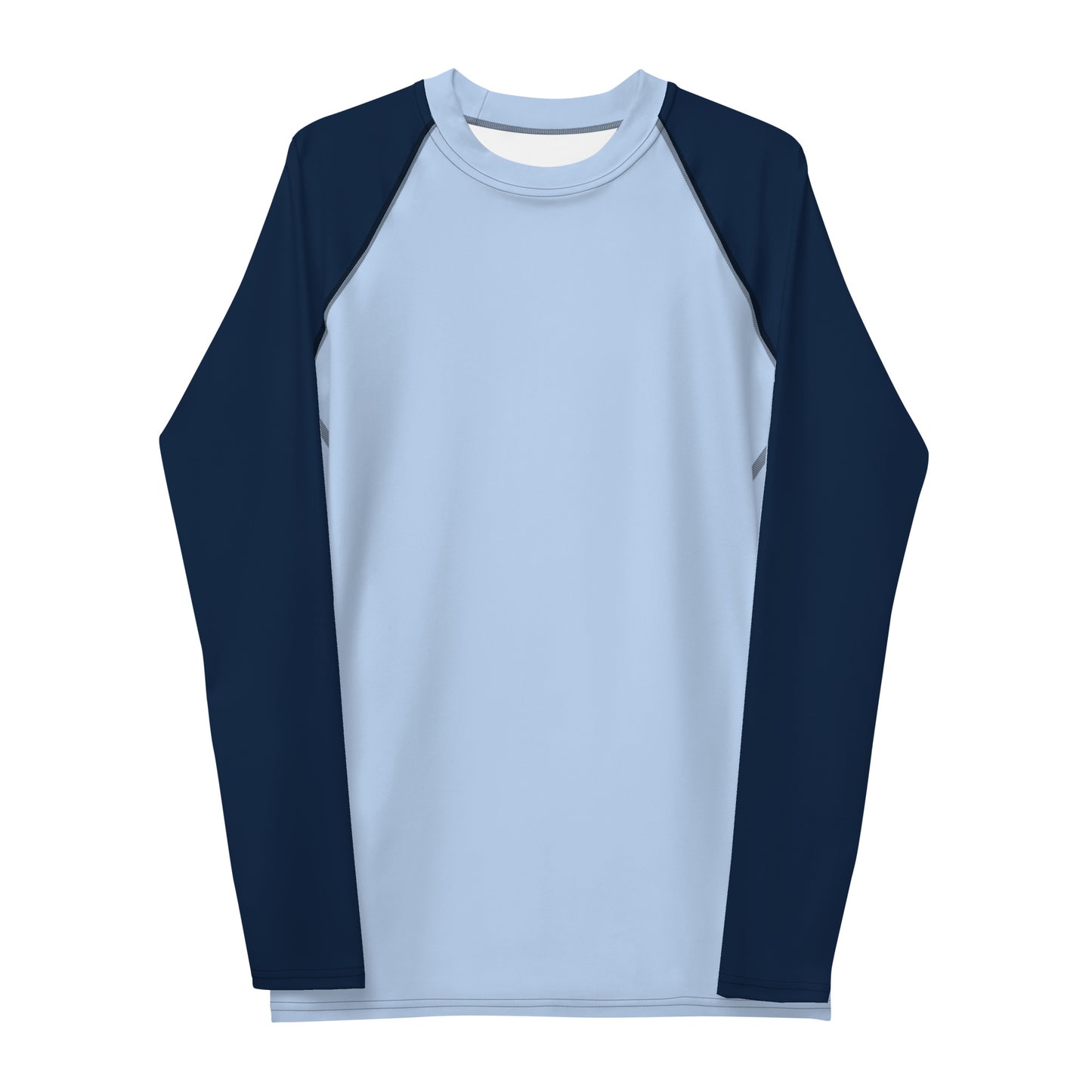 Men's Rash Guard - Hawkes Blue with Navy Blue Sleeves
