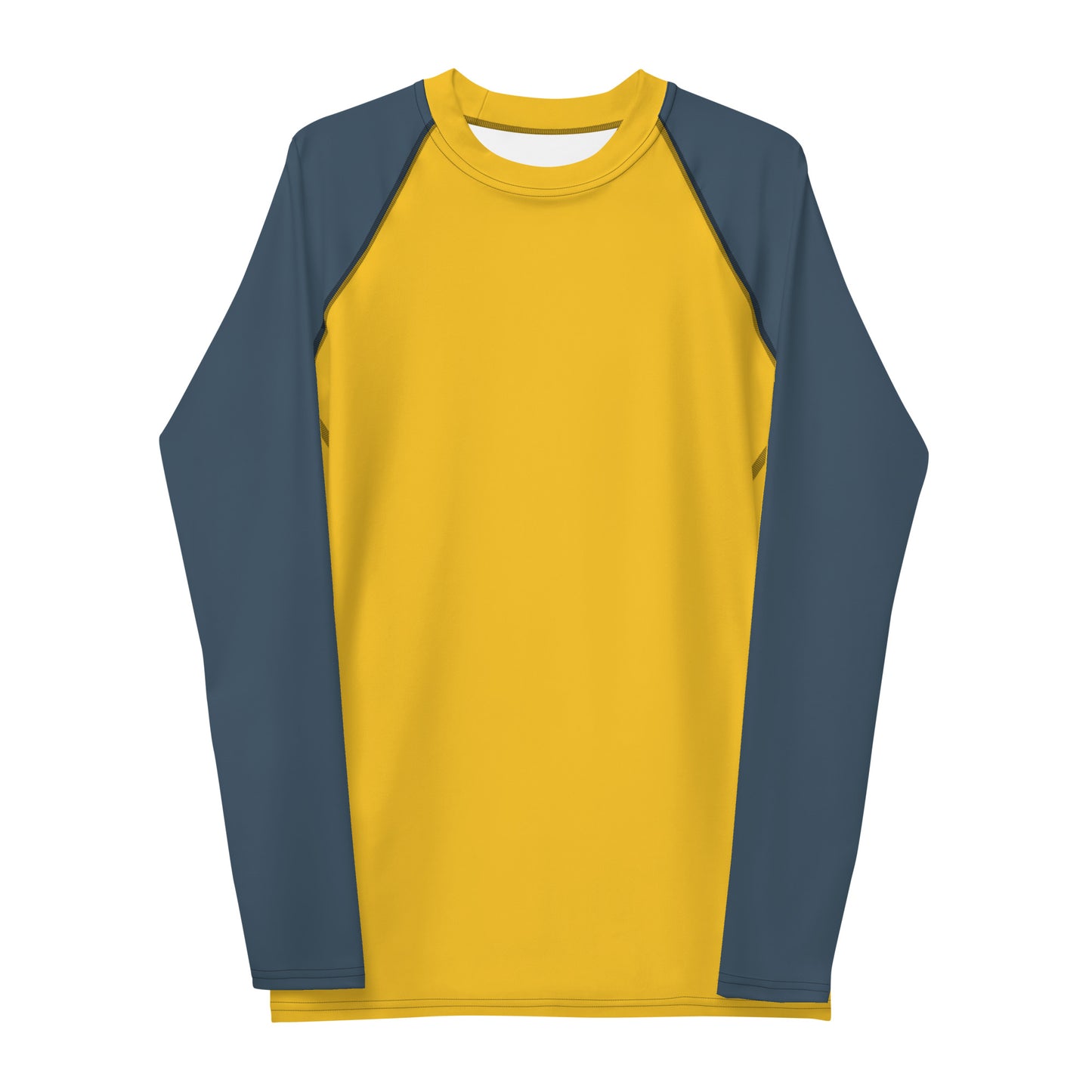 Men's Rash Guard - Sunburst Yellow with Grey Sleeves