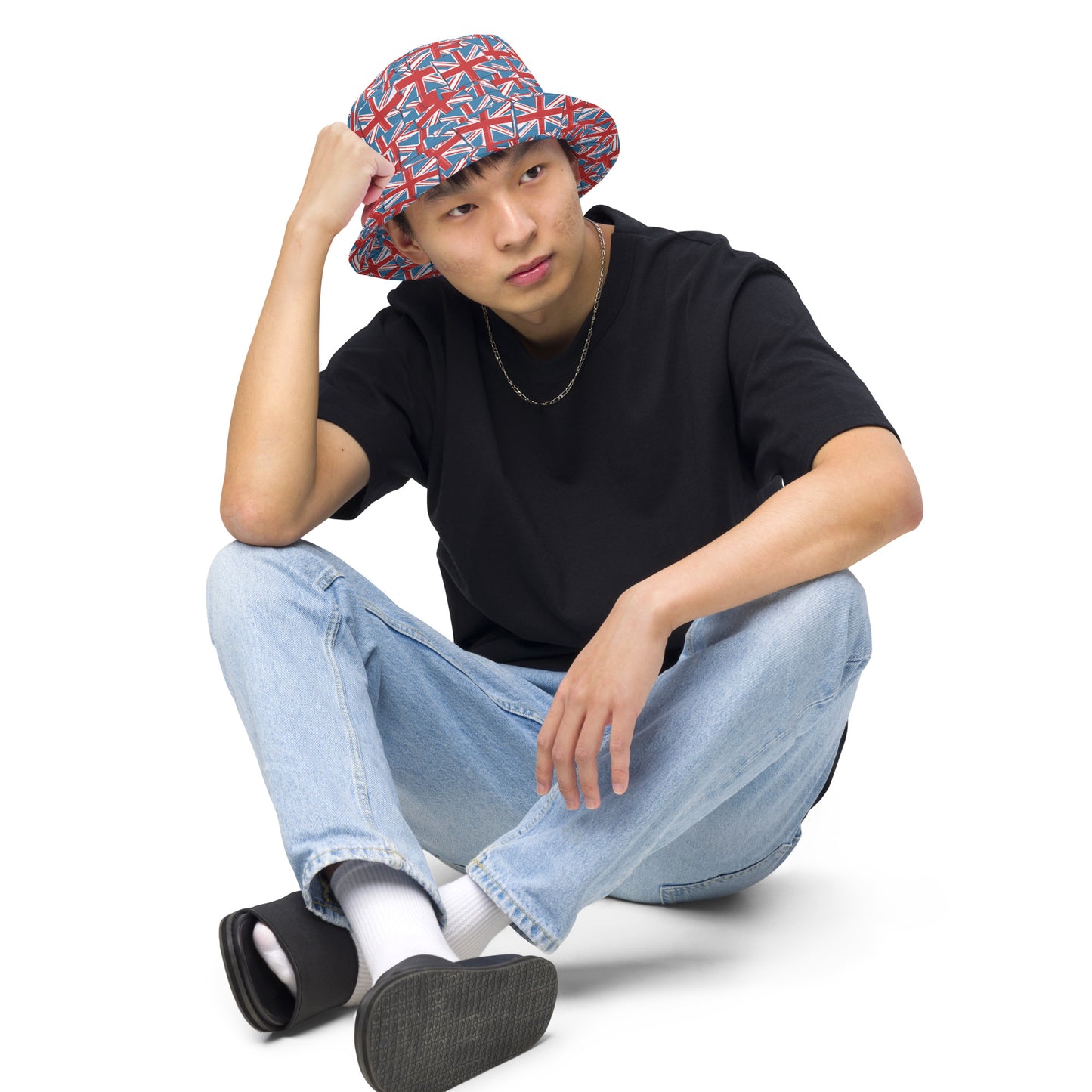 Reversible bucket hat - union flag print