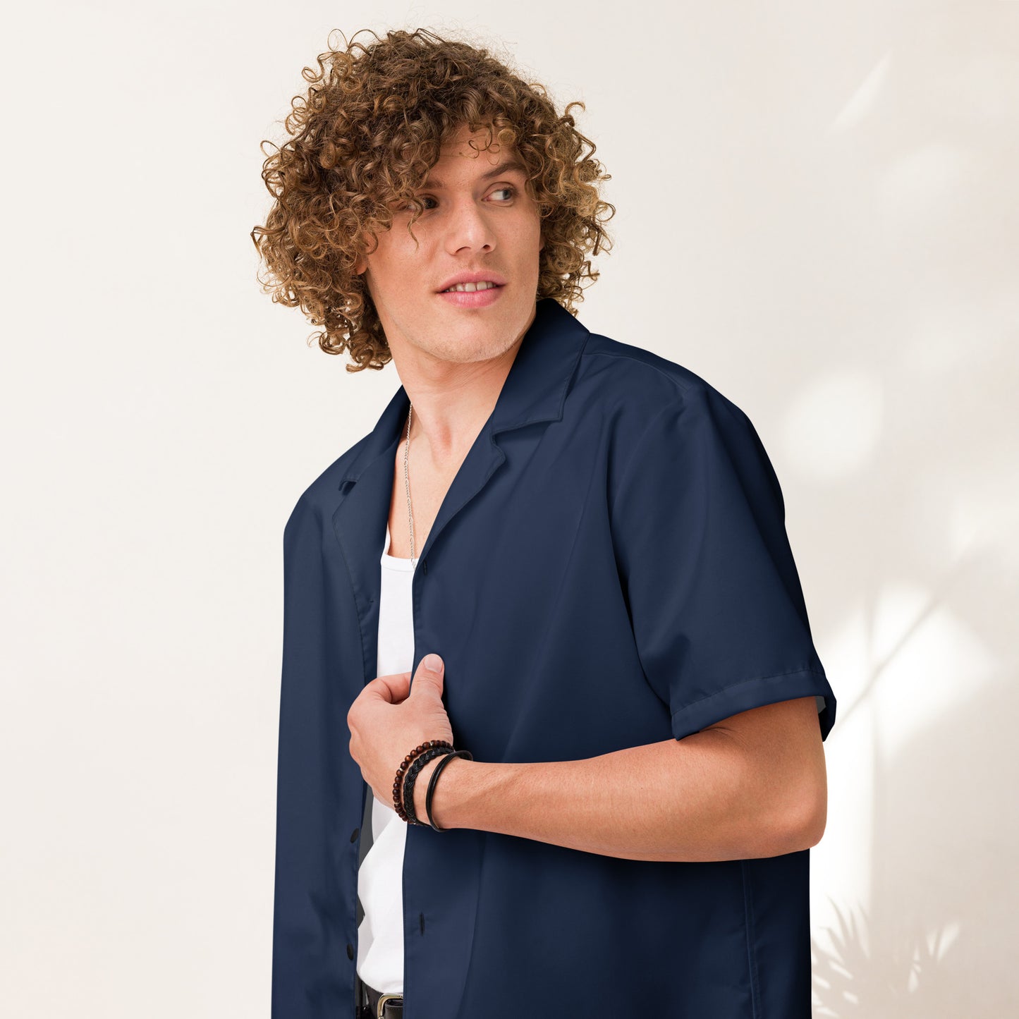 Short Sleeve Button Shirt - Navy Blue