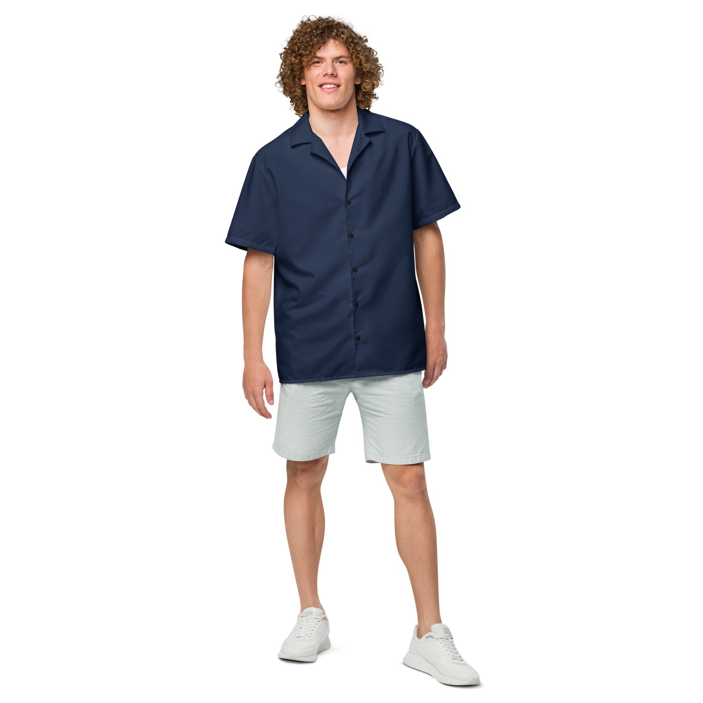 Short Sleeve Button Shirt - Navy Blue