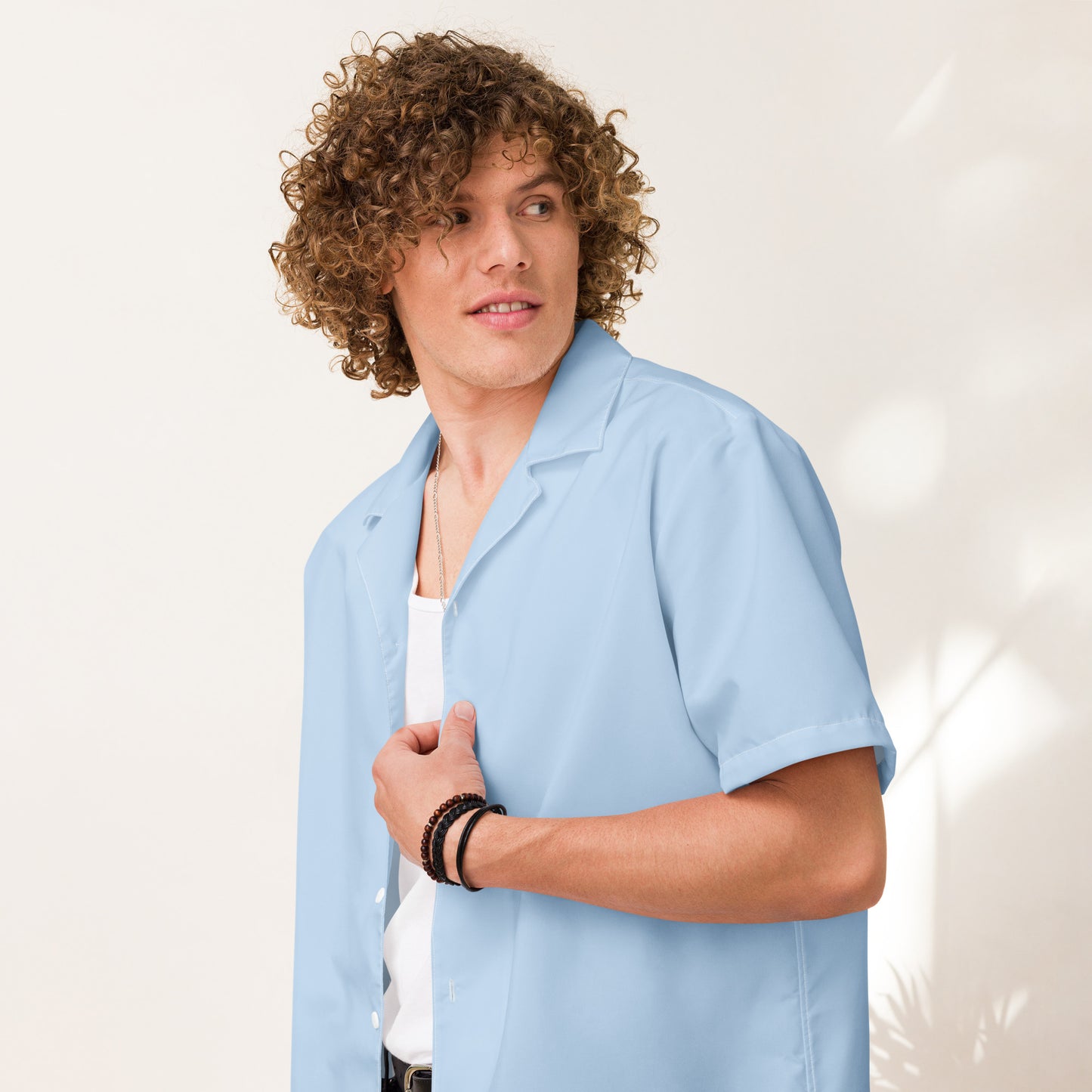 Short Sleeve Button Shirt - Sky Blue