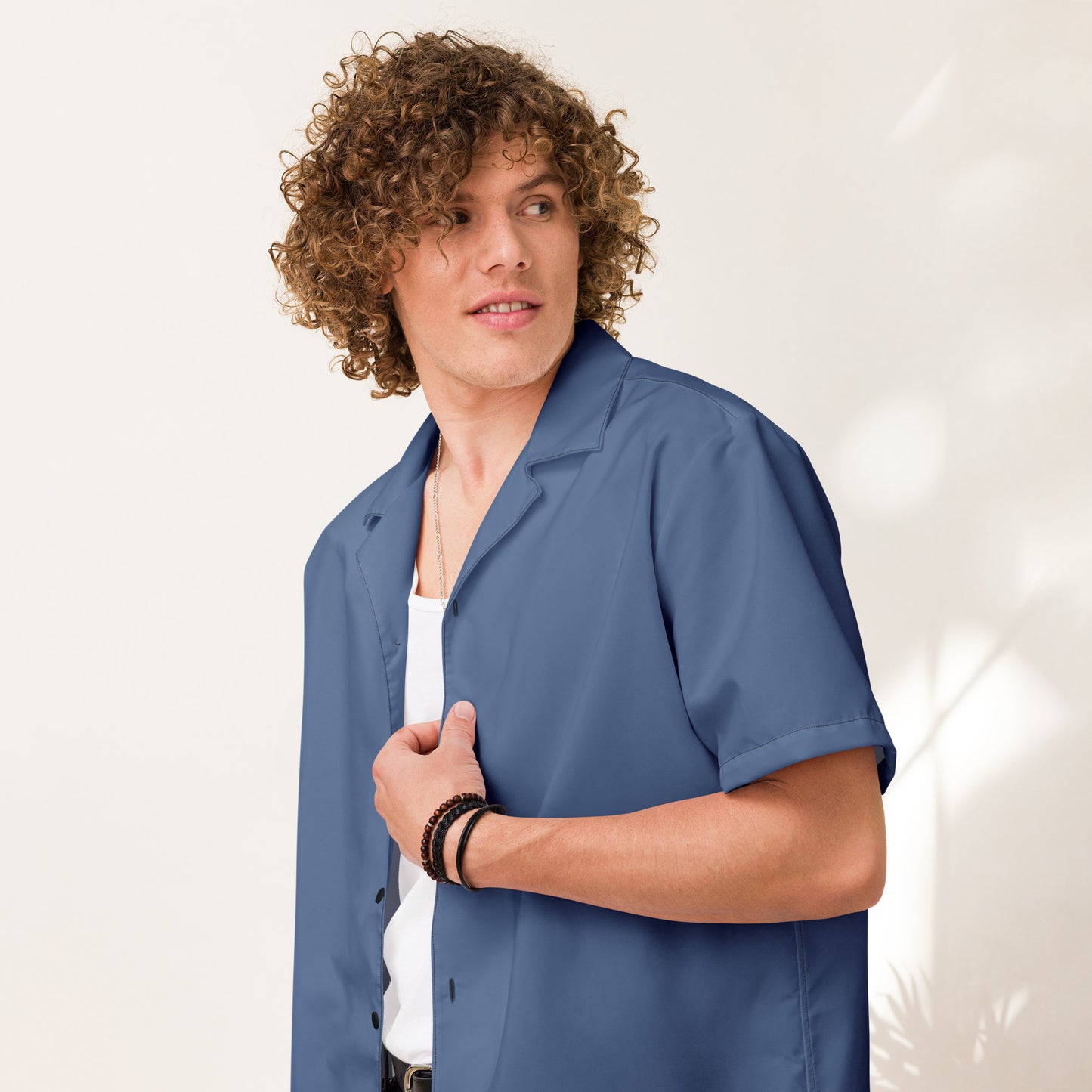 Short Sleeve Button Shirt - Kashmiri Blue