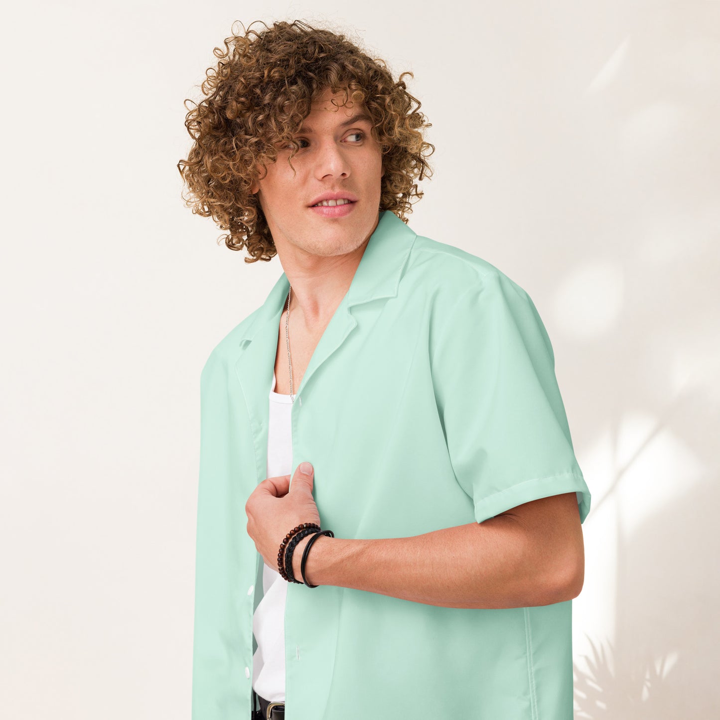 Short Sleeve Button Shirt - Mint Green