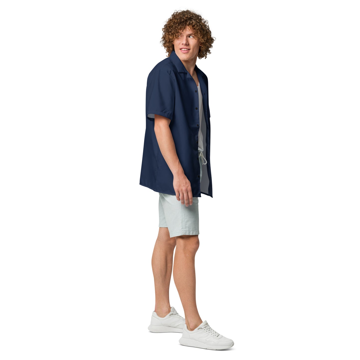 Short Sleeve Button Shirt - Navy Blue