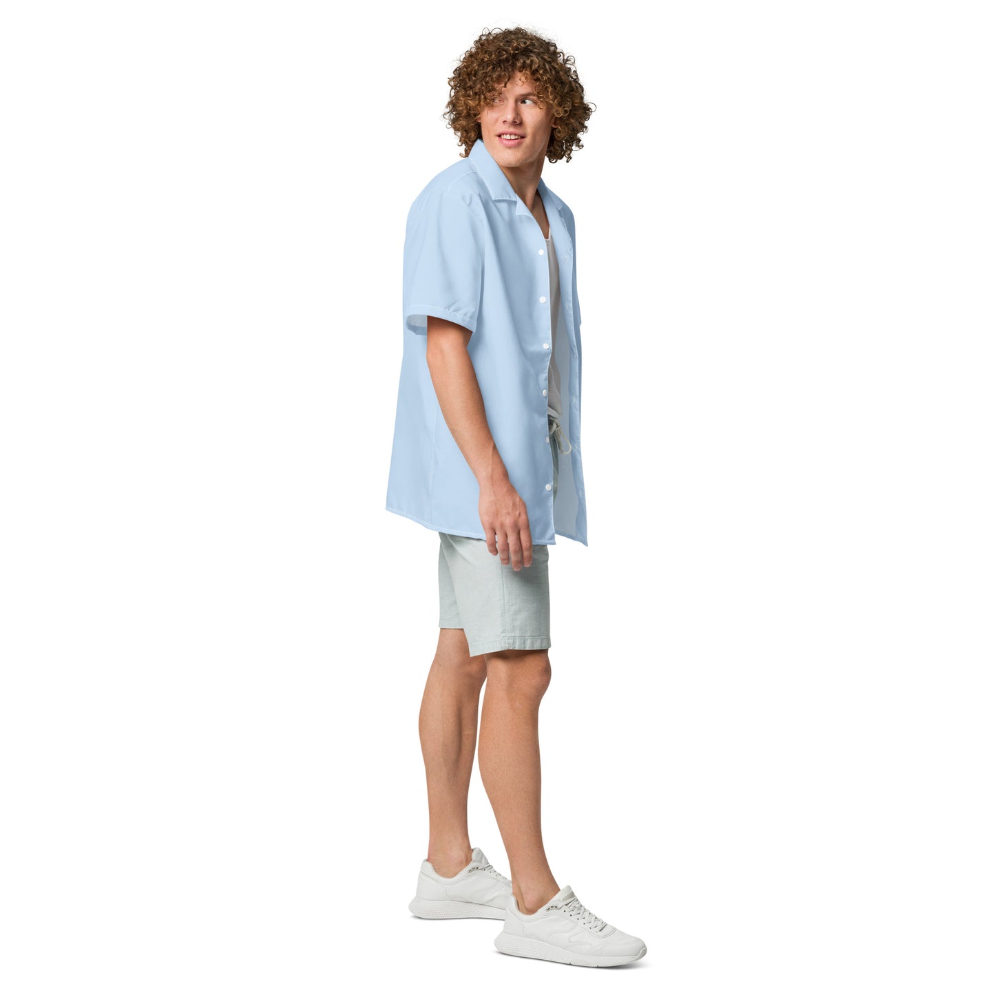 Short Sleeve Button Shirt - Sky Blue