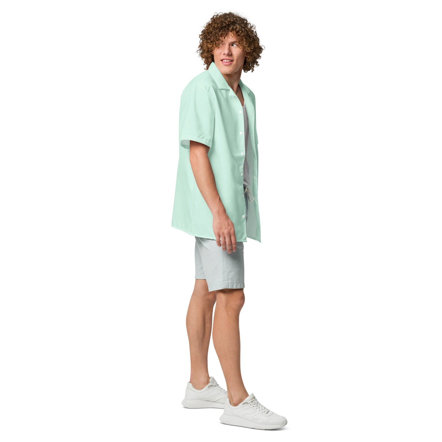 Short Sleeve Button Shirt - Mint Green