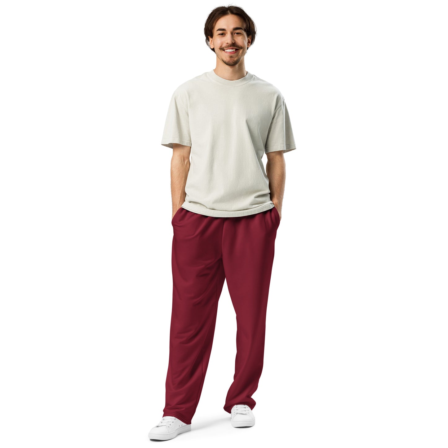 Men's Wide-Leg Joggers - Burgundy