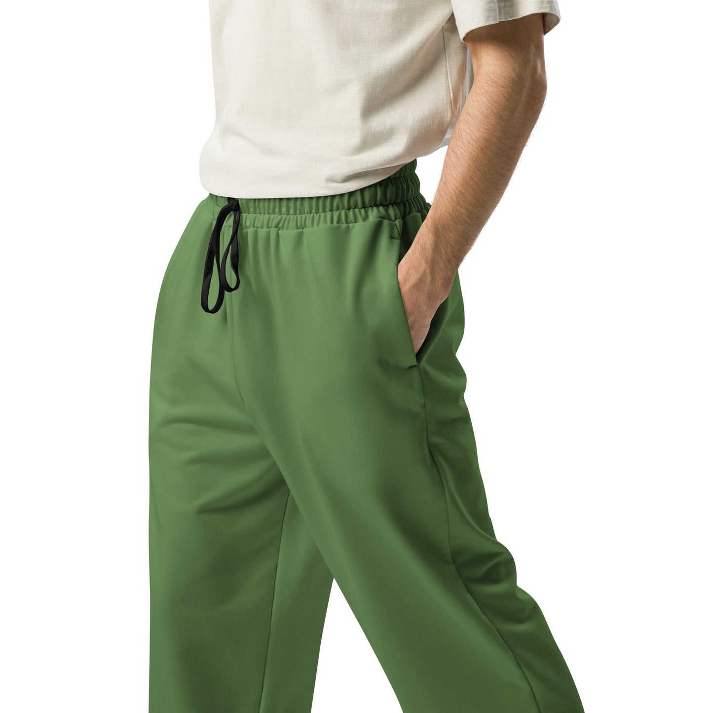 Men's Wide-Leg Joggers - Dark Green Olive
