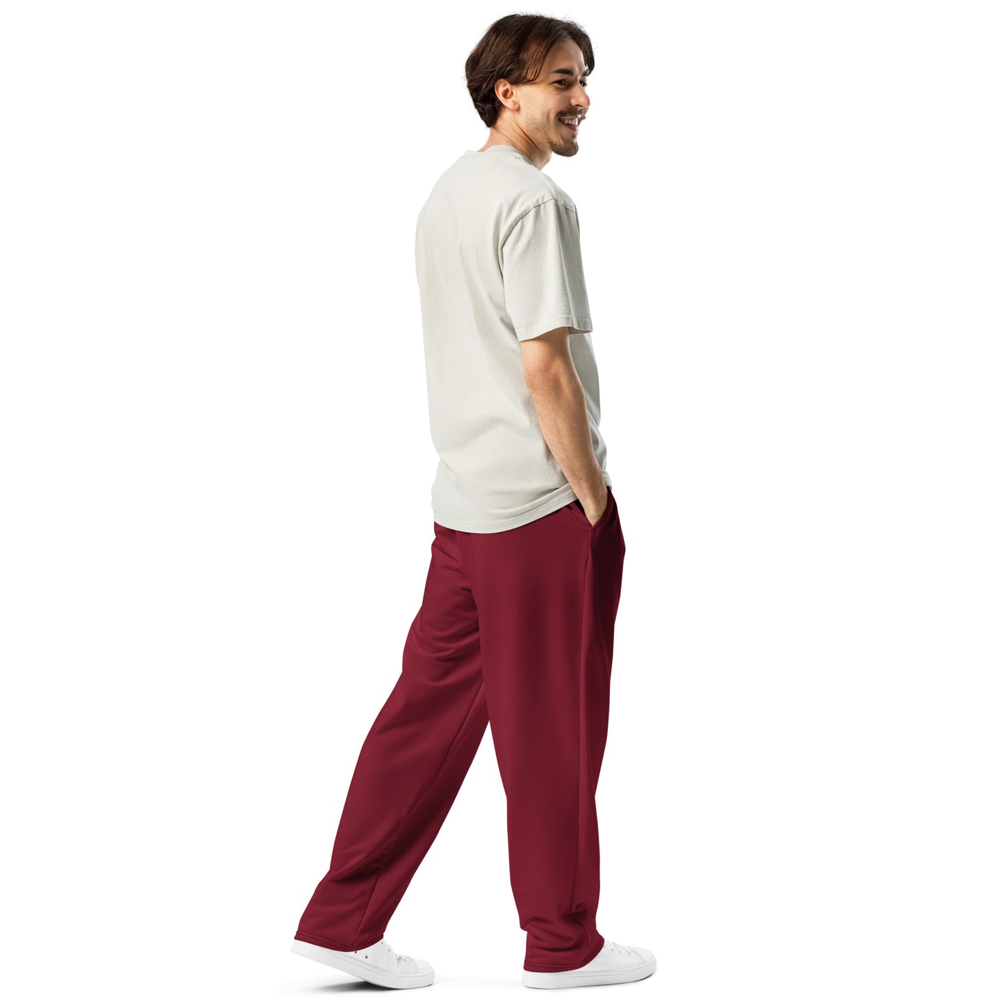 Men's Wide-Leg Joggers - Burgundy