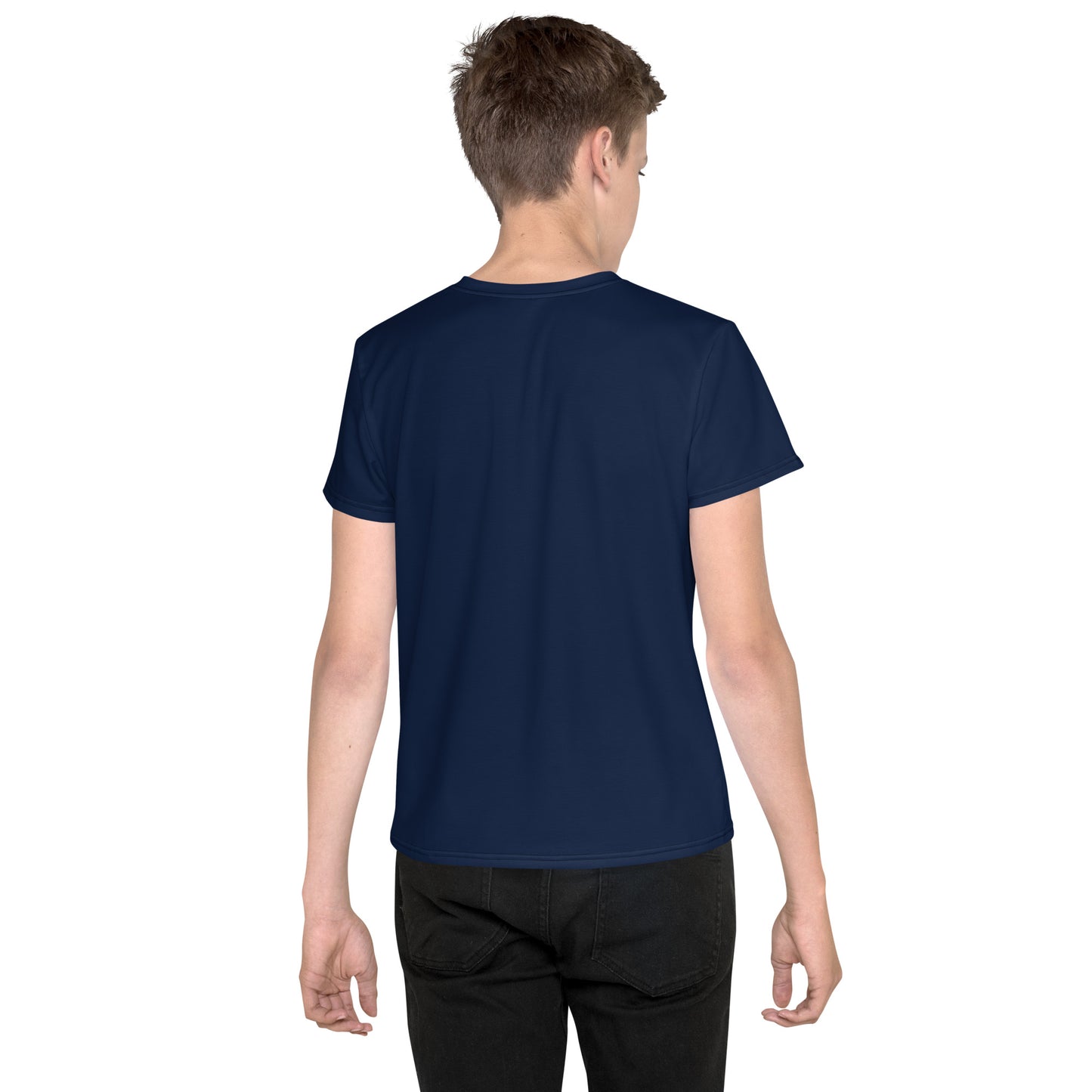 T-Shirt mit Rundhalsausschnitt für Jugendliche – Marineblau