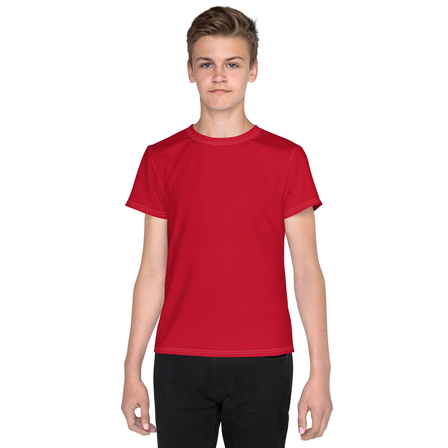 Youth crew neck t-shirt - Firebrick Red