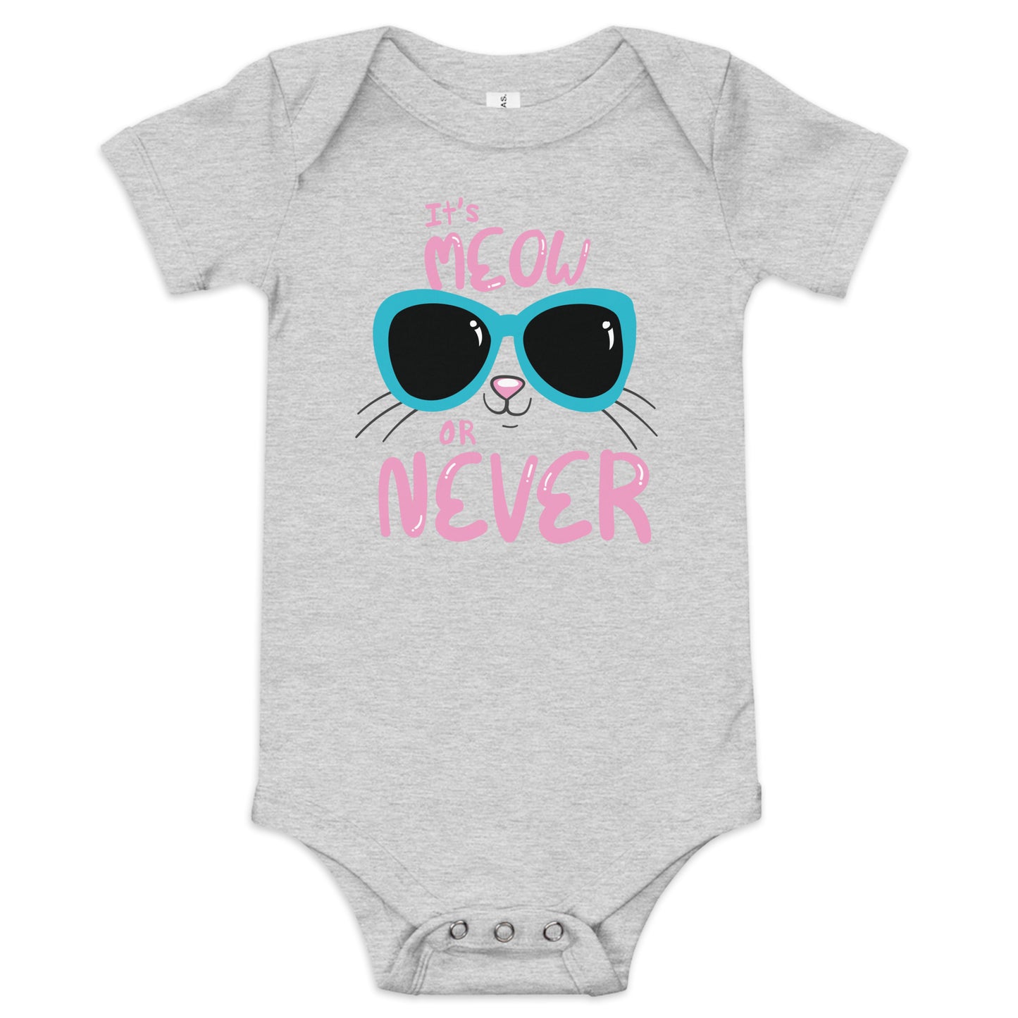 "It's Meow or Never" Short Sleeve Baby One Piece
