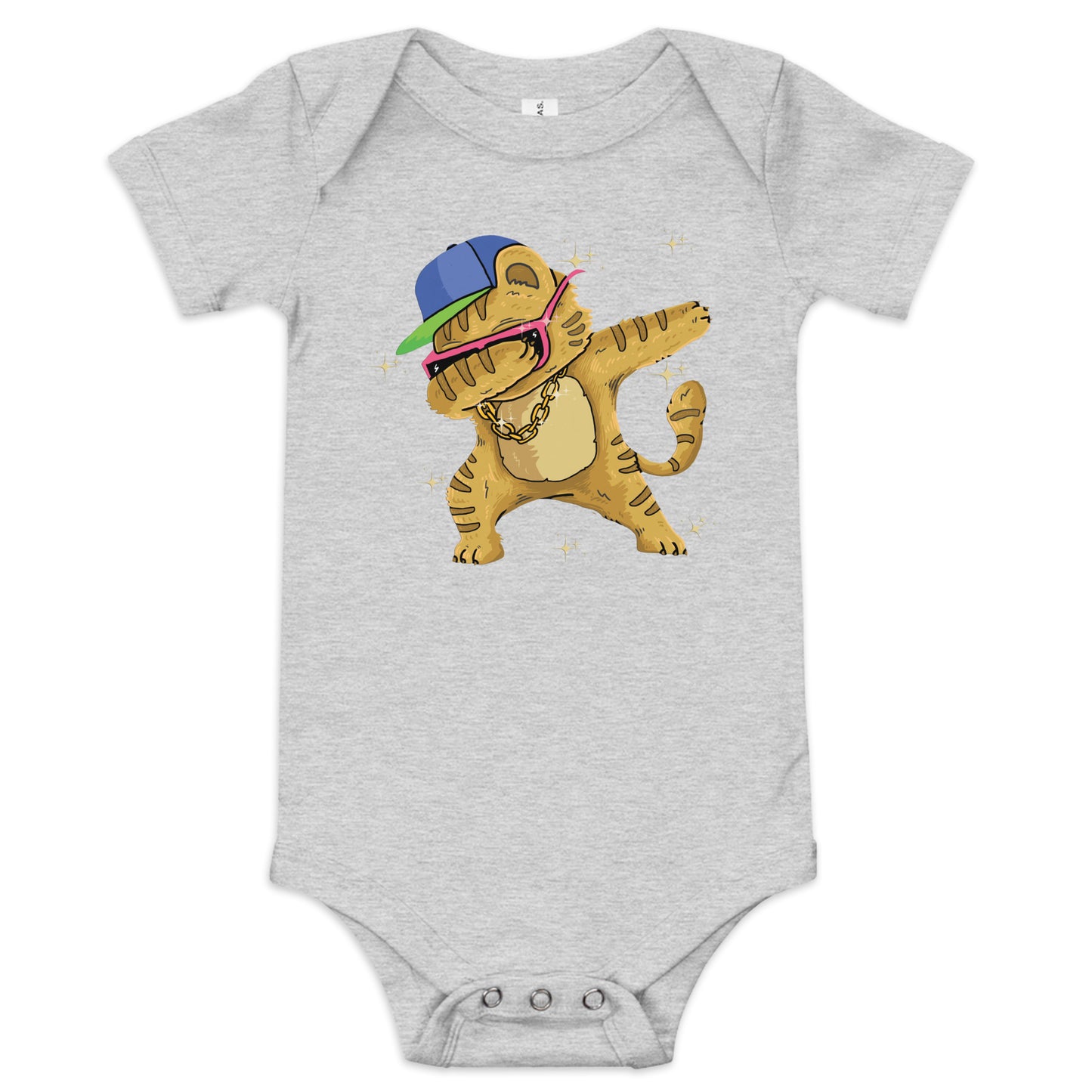 "Dabbing Cat" Short Sleeve Baby One Piece