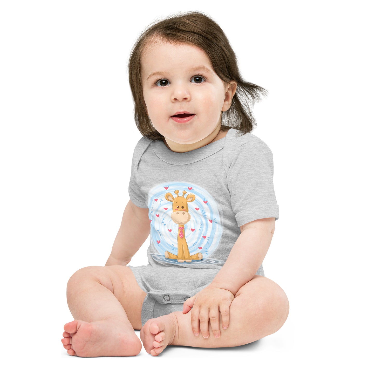 "Happy Giraffe" Short Sleeve Baby One Piece