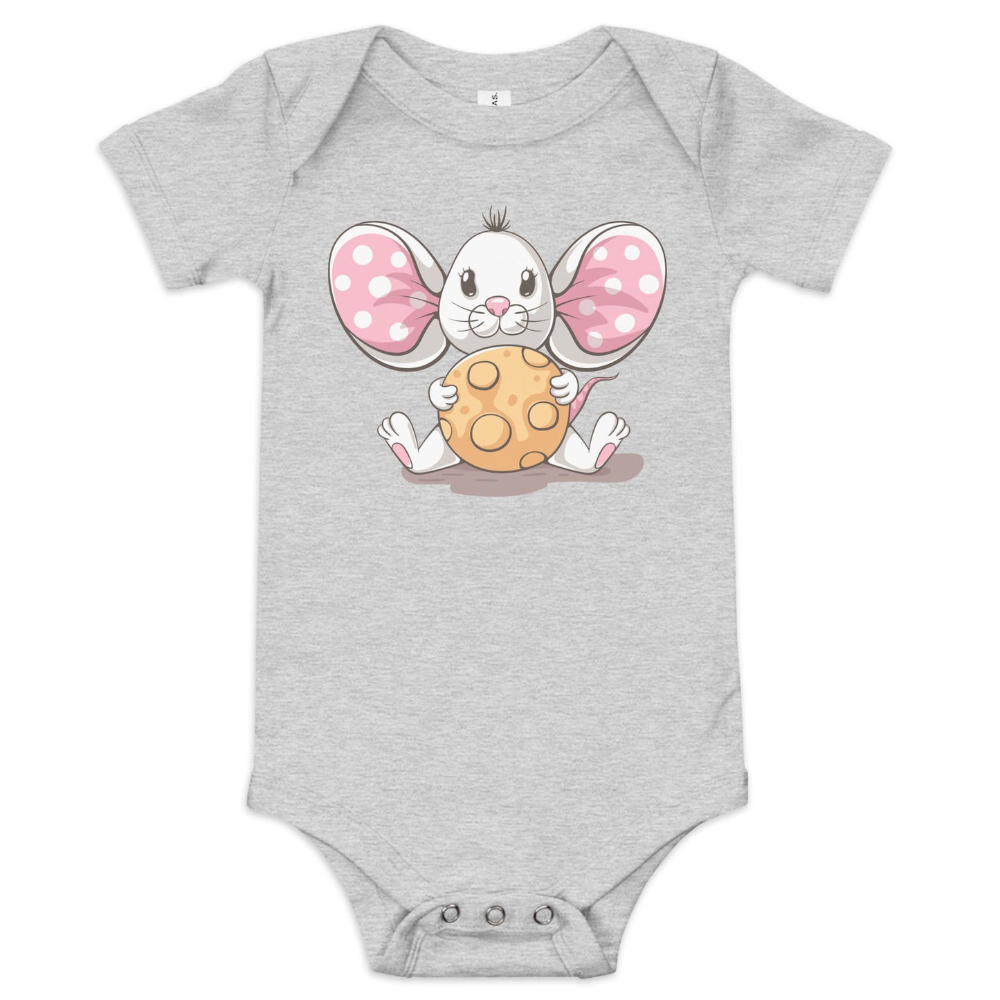 "Mozzarella Mouse" Short Sleeve Baby One Piece