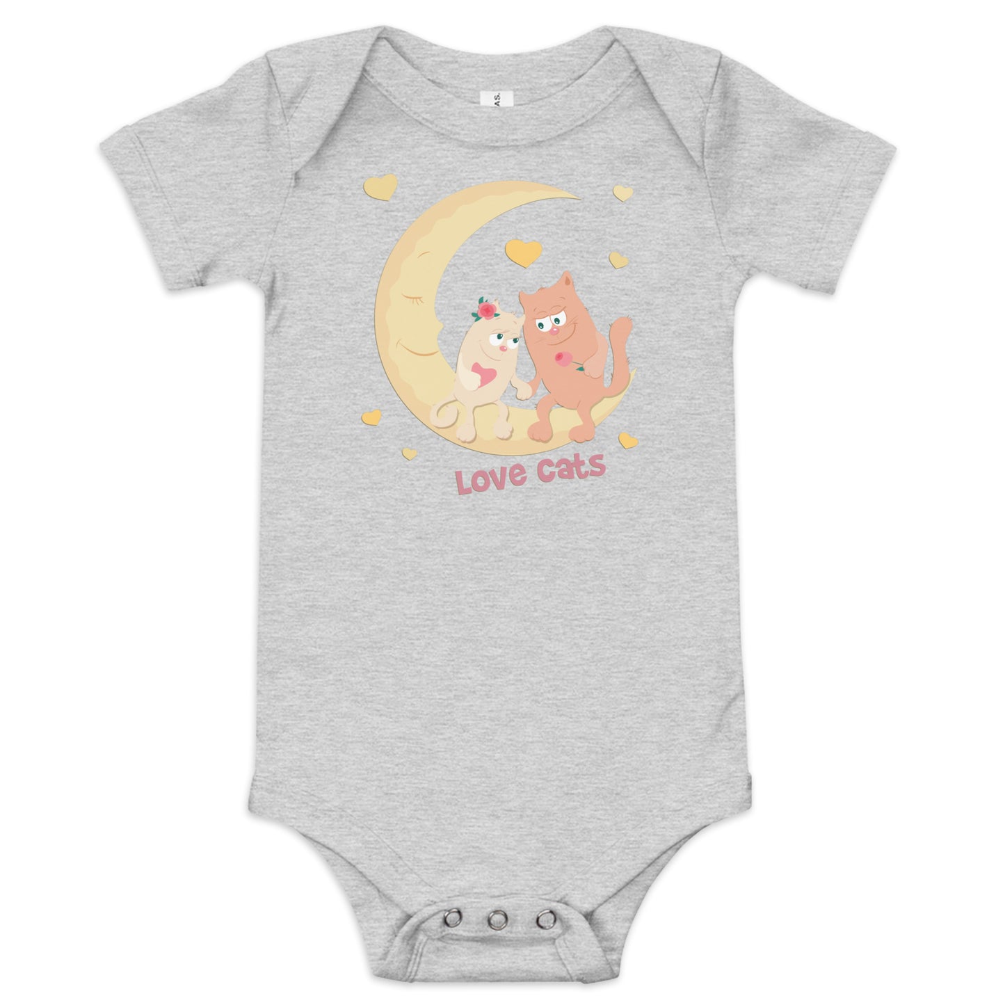 "Love cats" Short Sleeve Baby One Piece