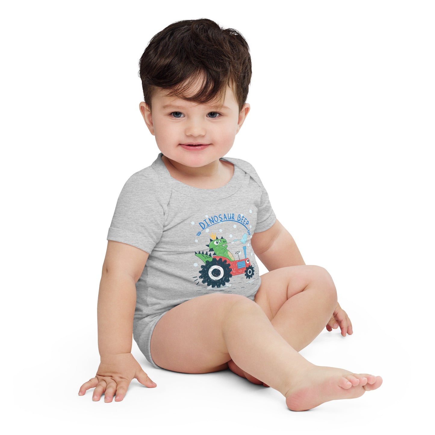 "Dinosaur Beep" Short Sleeve Baby One Piece