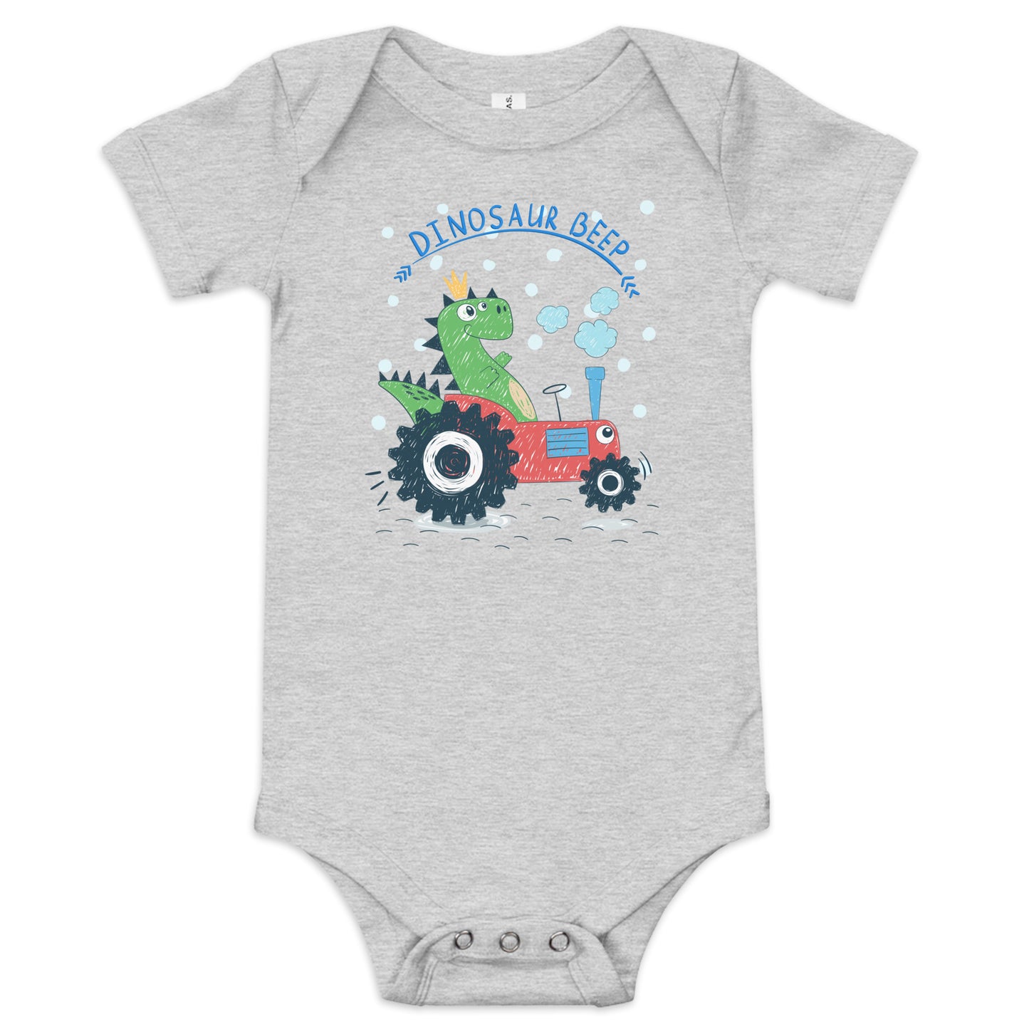 "Dinosaur Beep" Short Sleeve Baby One Piece