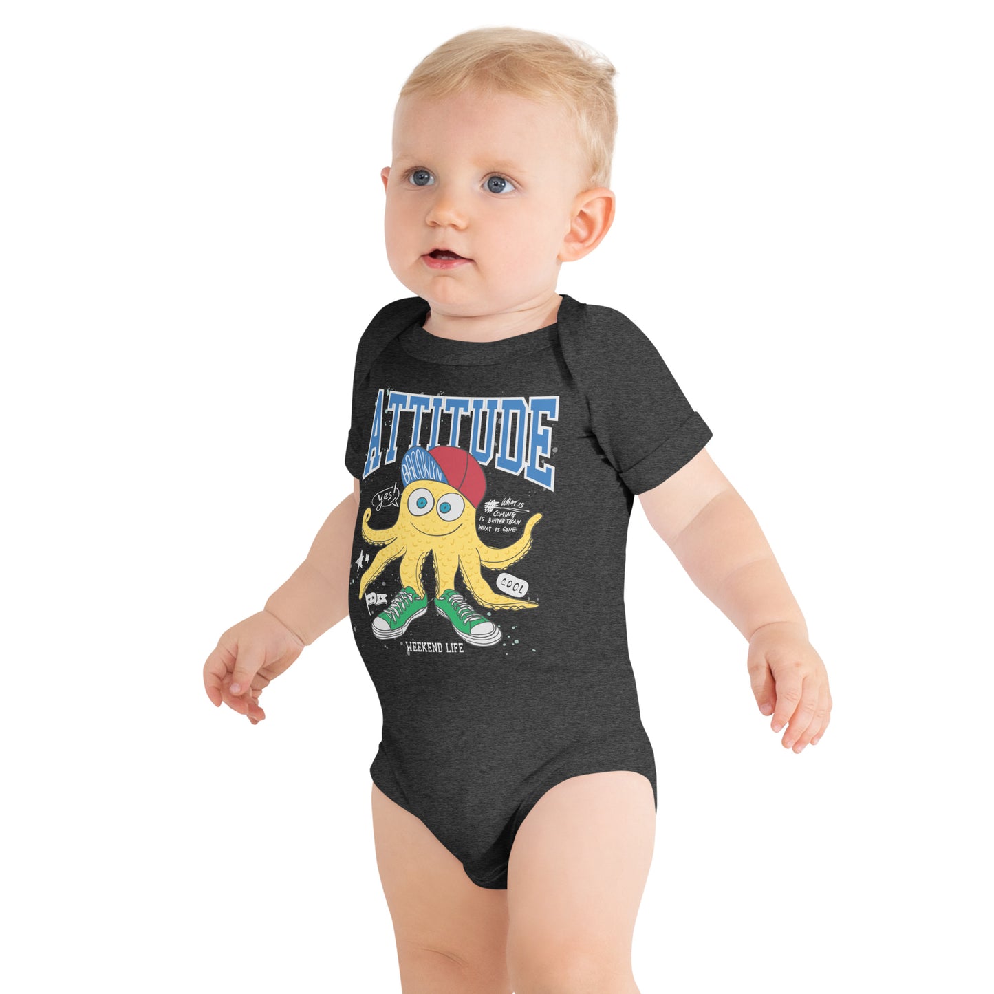 "Attitude" Short Sleeve Baby One Piece