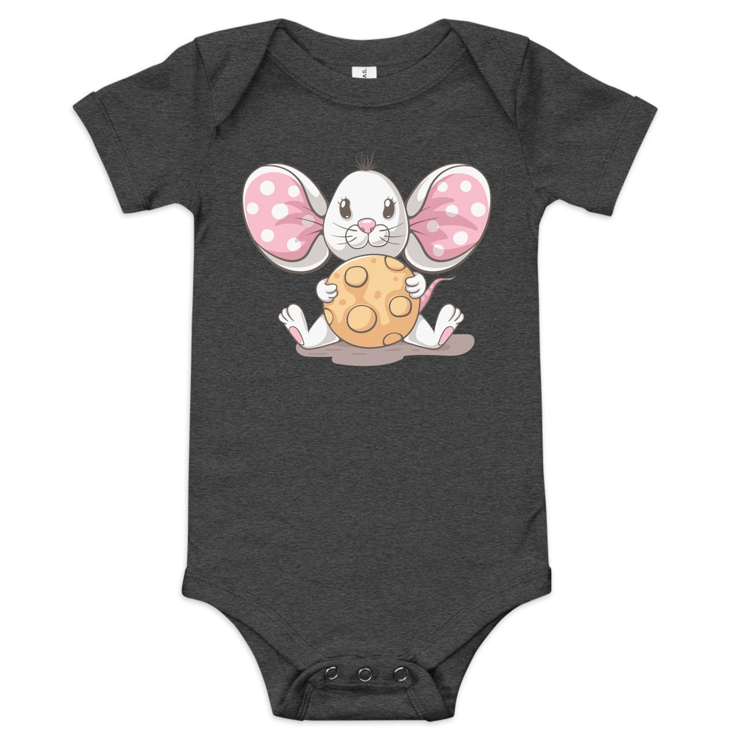 "Mozzarella Mouse" Short Sleeve Baby One Piece