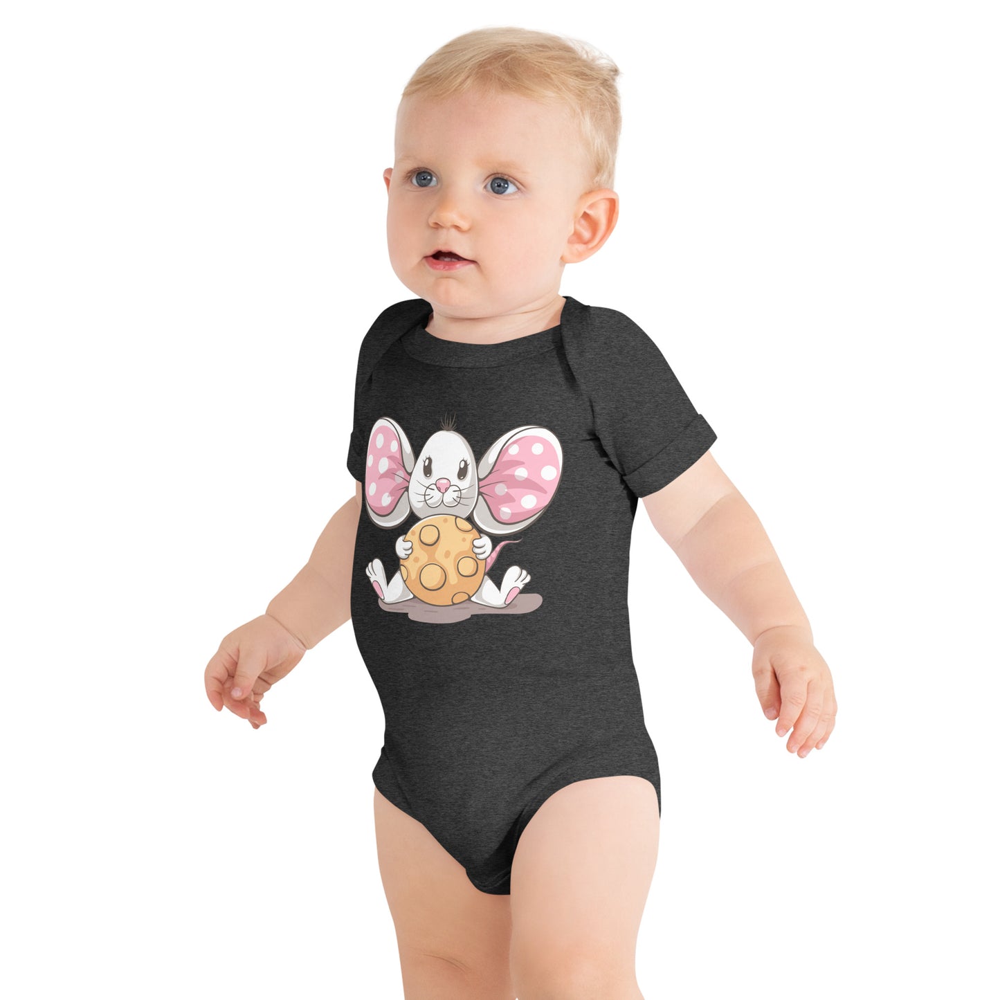 "Mozzarella Mouse" Short Sleeve Baby One Piece