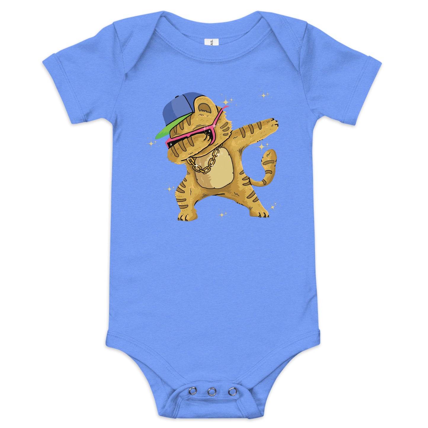 "Dabbing Cat" Short Sleeve Baby One Piece