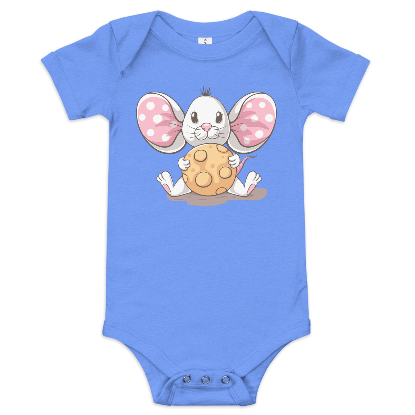 "Mozzarella Mouse" Short Sleeve Baby One Piece
