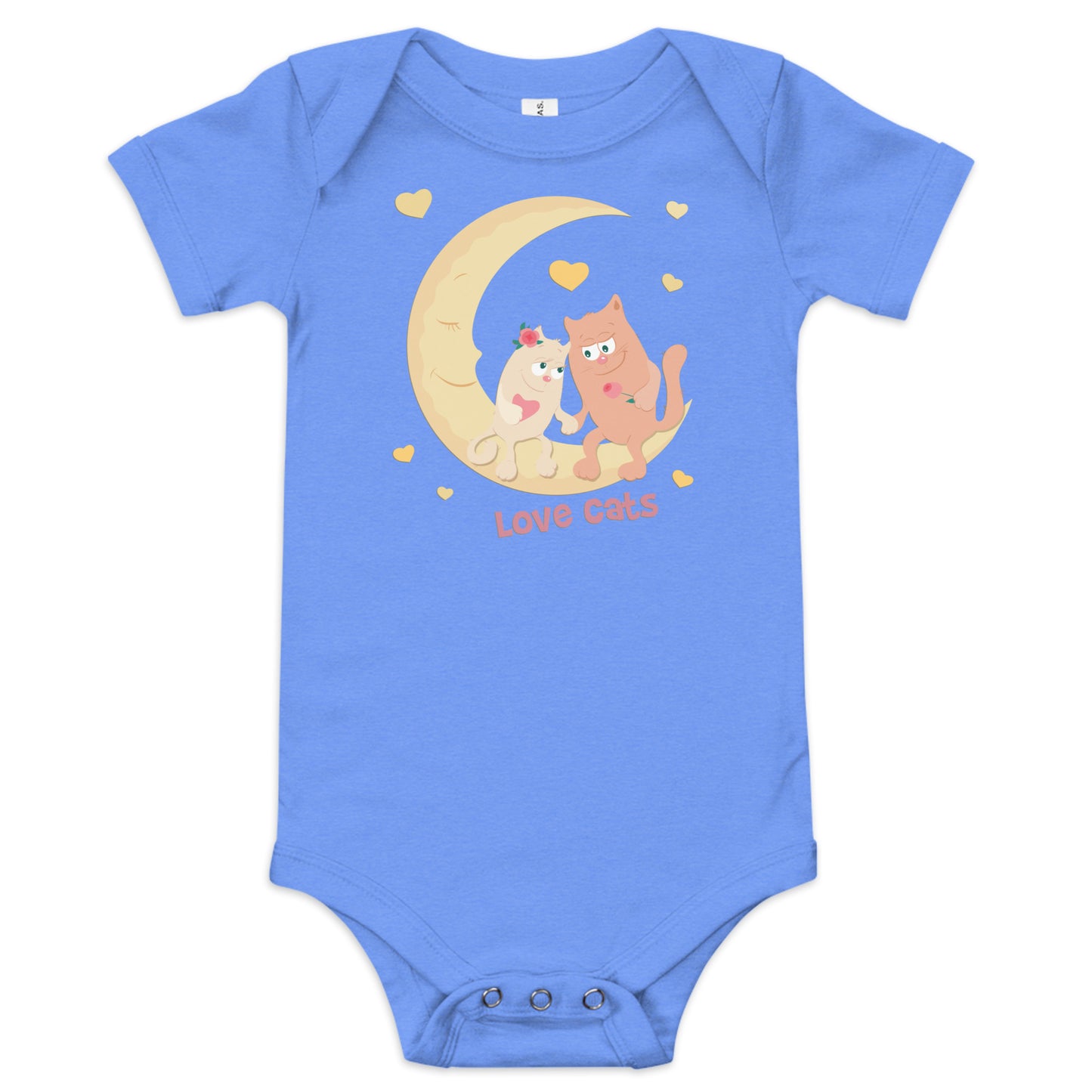 "Love cats" Short Sleeve Baby One Piece