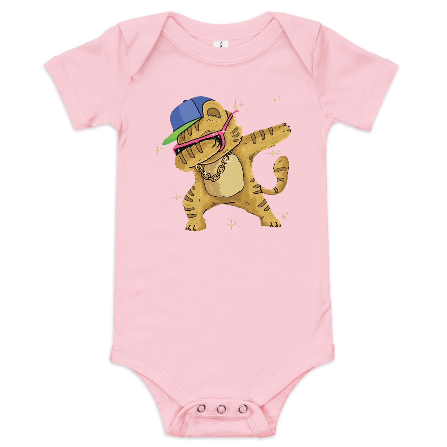 "Dabbing Cat" Short Sleeve Baby One Piece