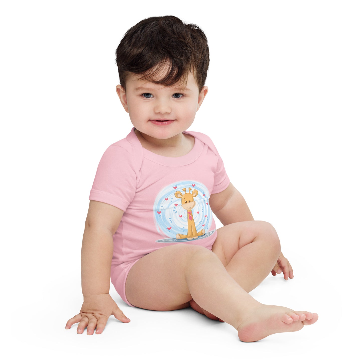"Happy Giraffe" Short Sleeve Baby One Piece
