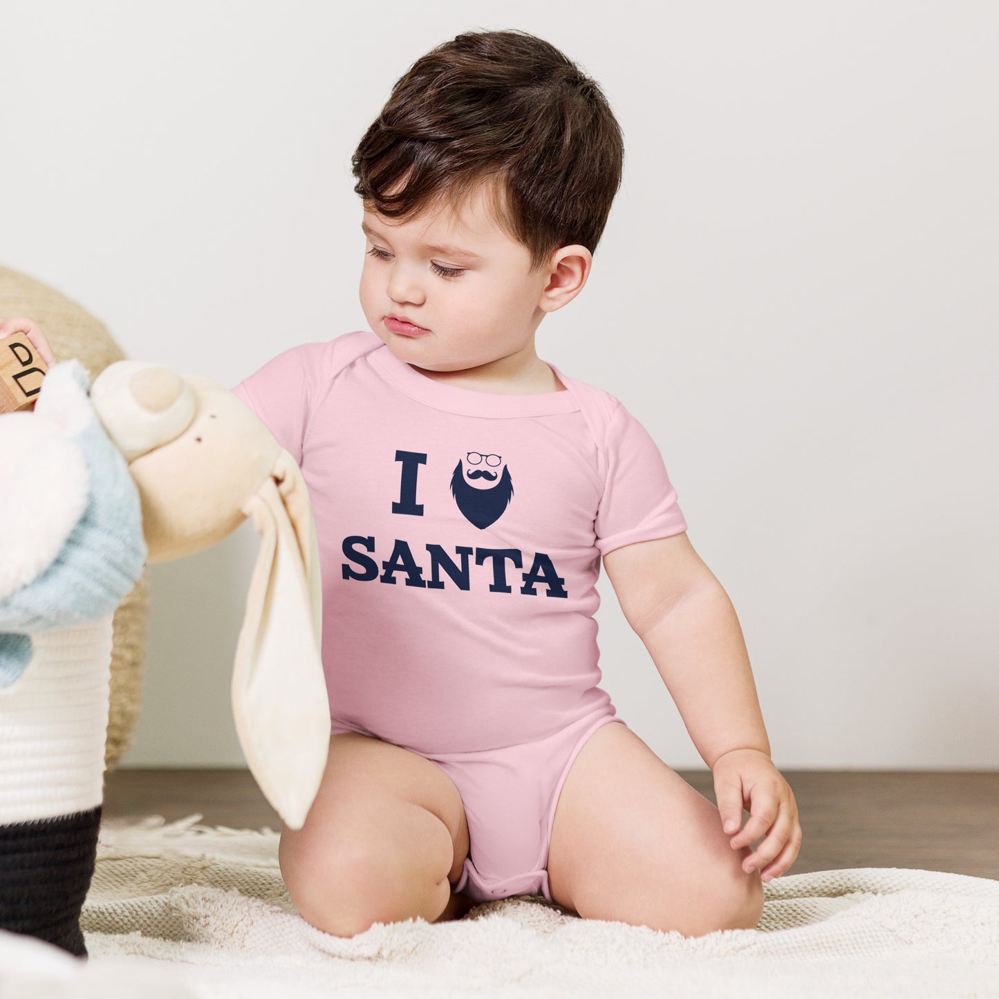 "I Love Santa" Short Sleeve Baby One Piece