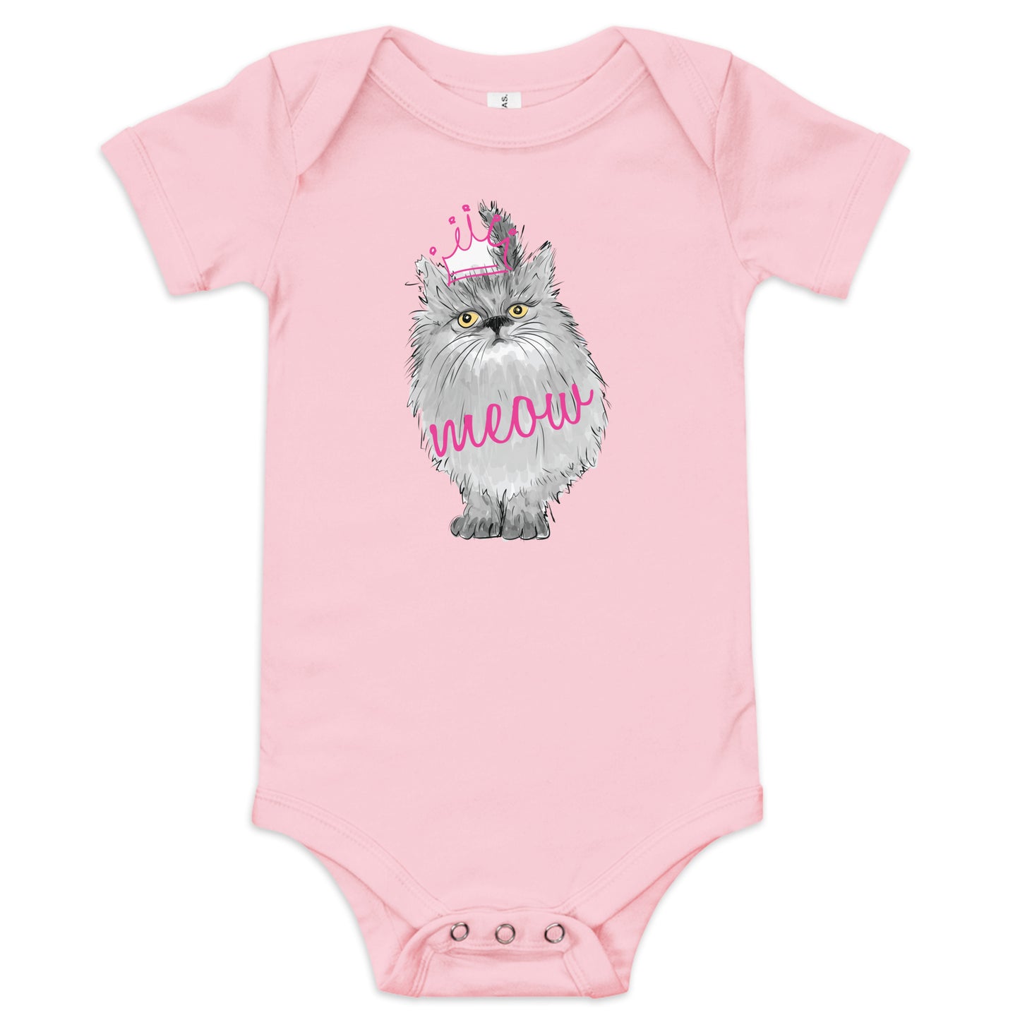 "Queen Kitty" Short Sleeve Baby One Piece