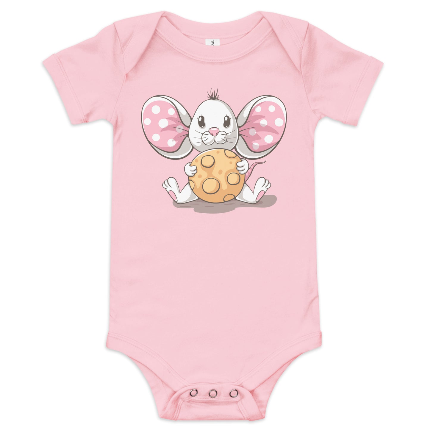 "Mozzarella Mouse" Short Sleeve Baby One Piece