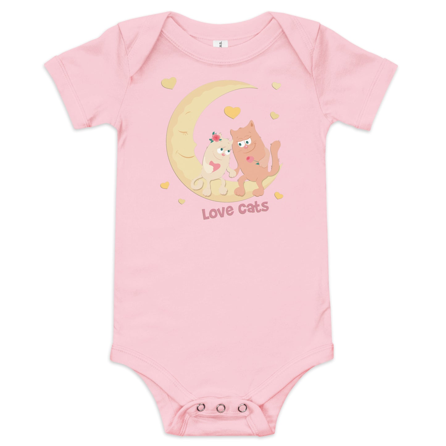 "Love cats" Short Sleeve Baby One Piece