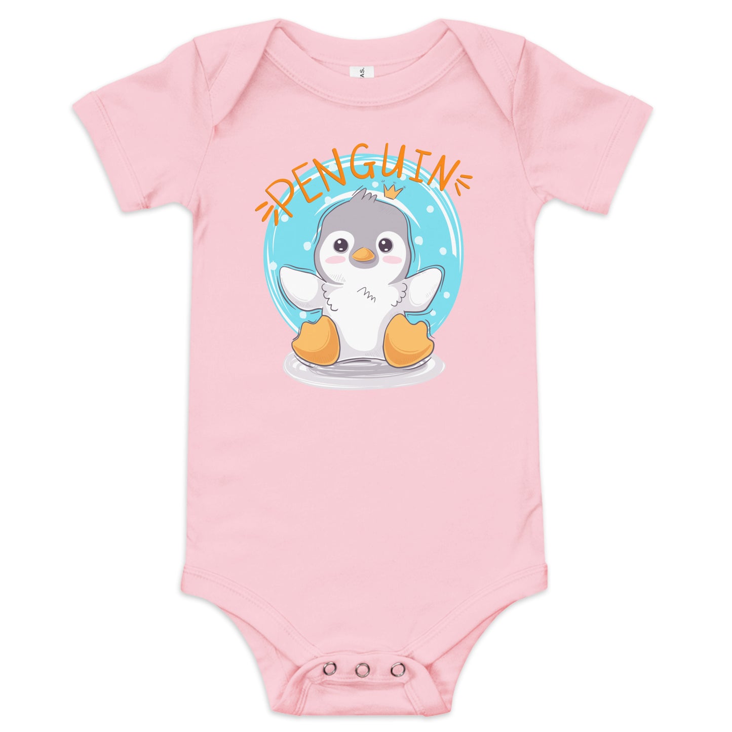 "Penguin" Short Sleeve Baby One Piece
