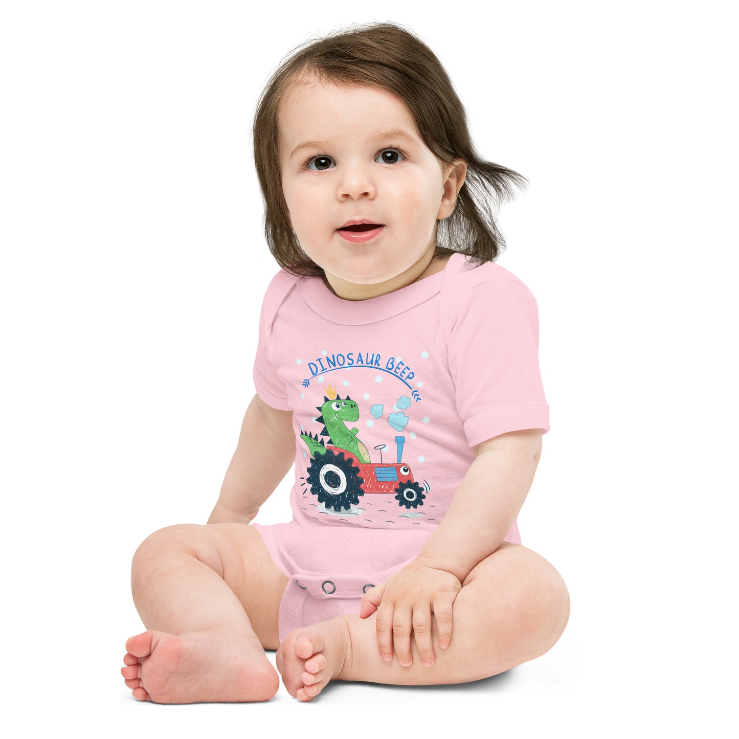 "Dinosaur Beep" Short Sleeve Baby One Piece