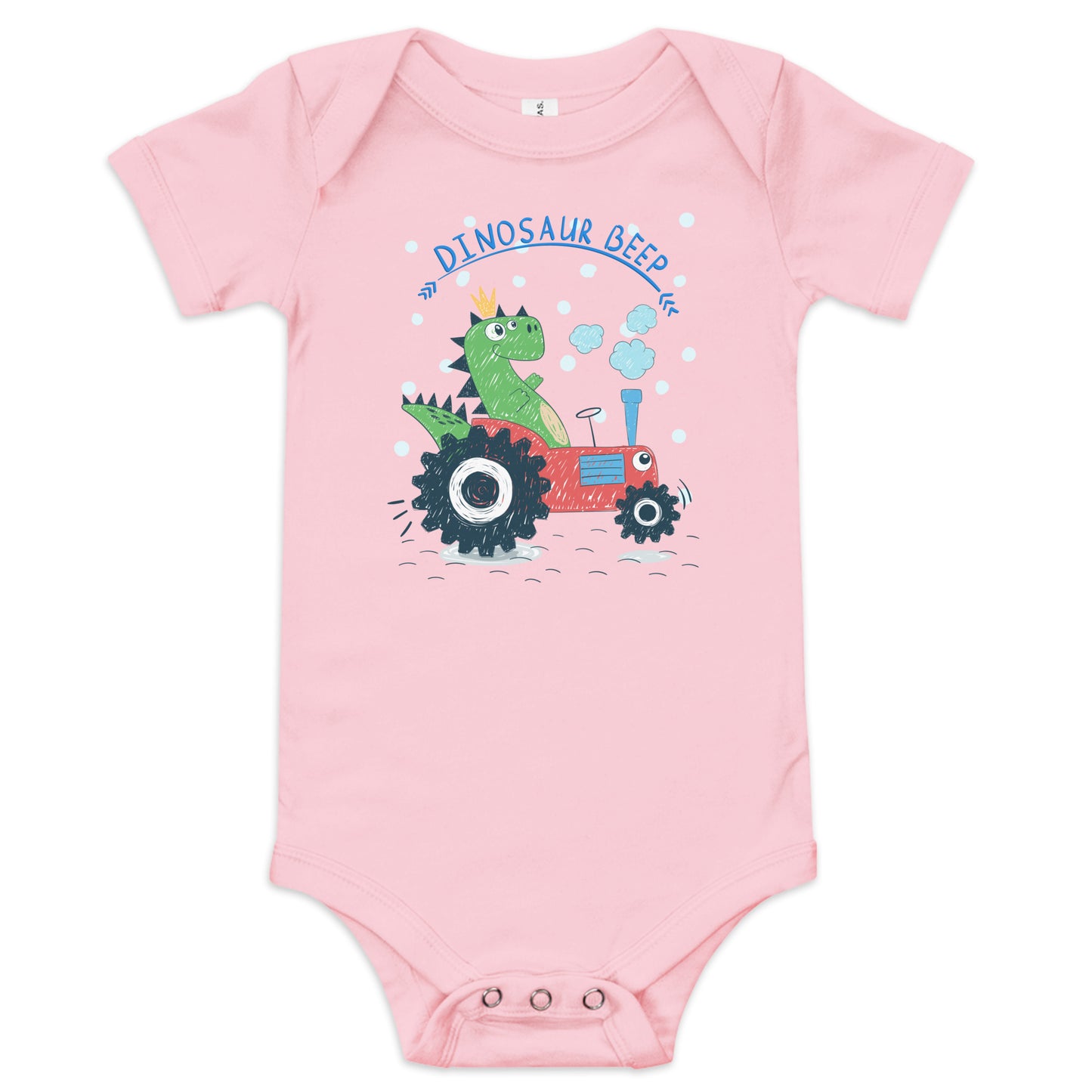 "Dinosaur Beep" Short Sleeve Baby One Piece