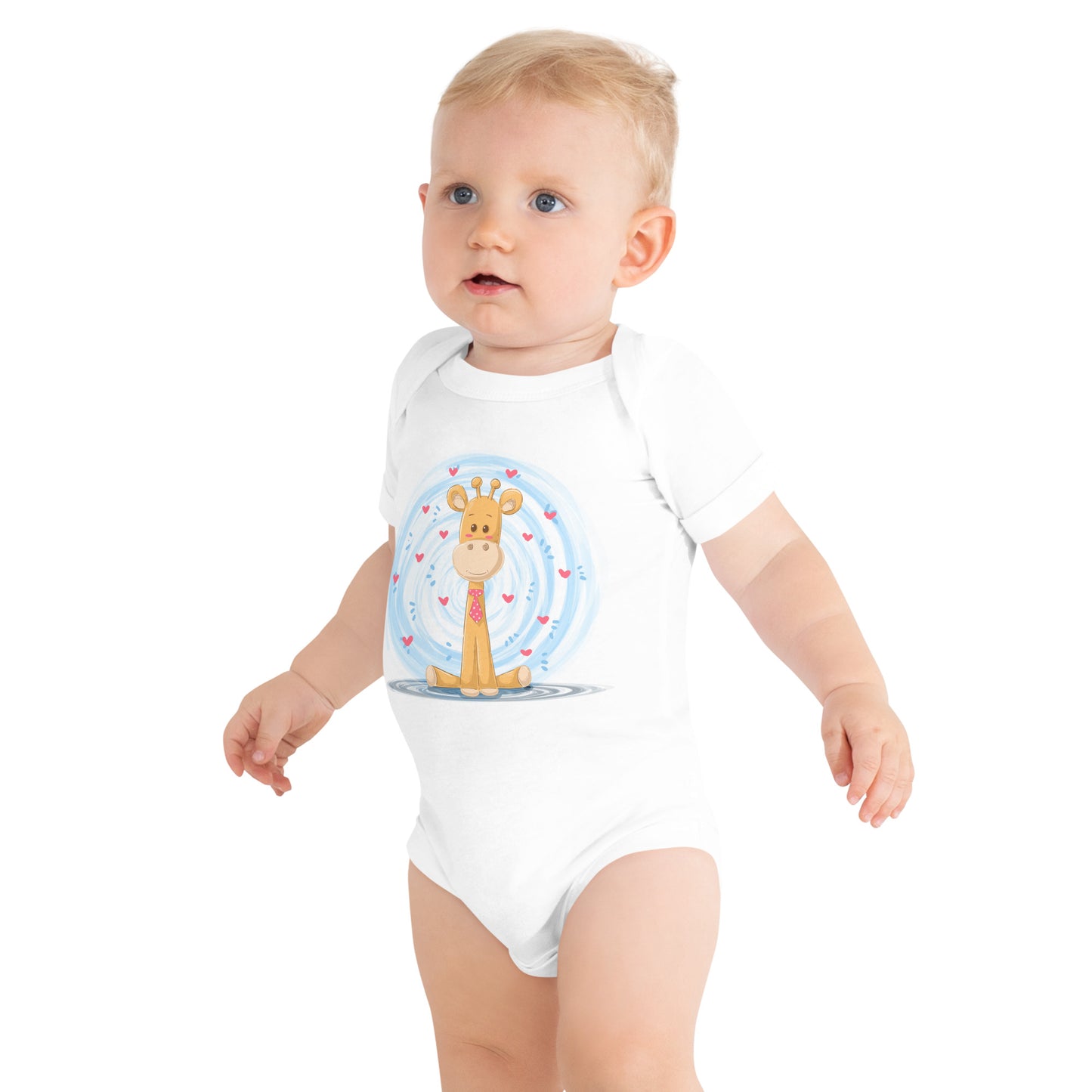"Happy Giraffe" Short Sleeve Baby One Piece